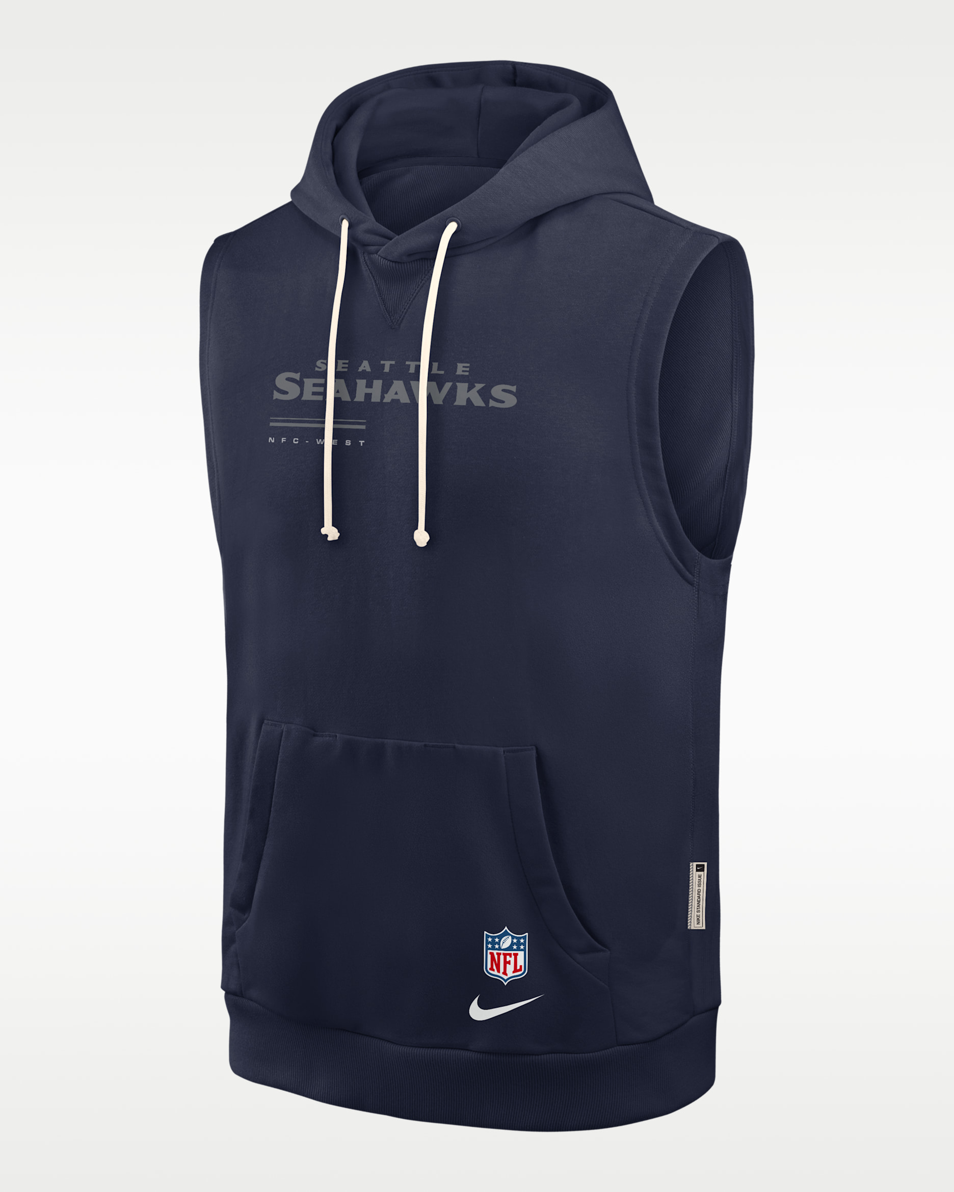 Seattle Seahawks Sideline Men's Nike Dri-FIT NFL Sleeveless Pullover Hoodie - Navy