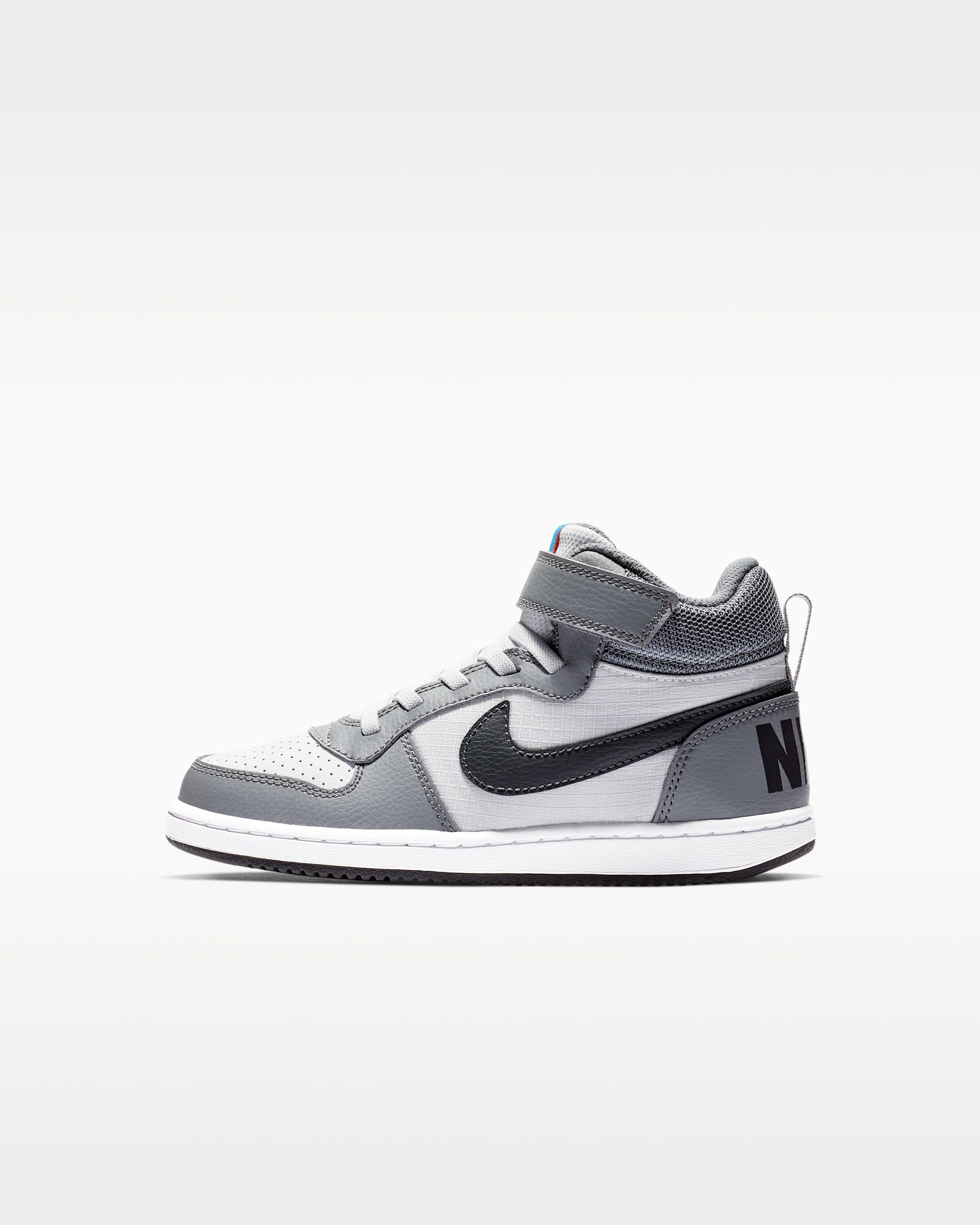 Calzado para niños talla pequeña Nike Court Borough Mid - Gris azulado/Platino puro/Azul foto/Antracita