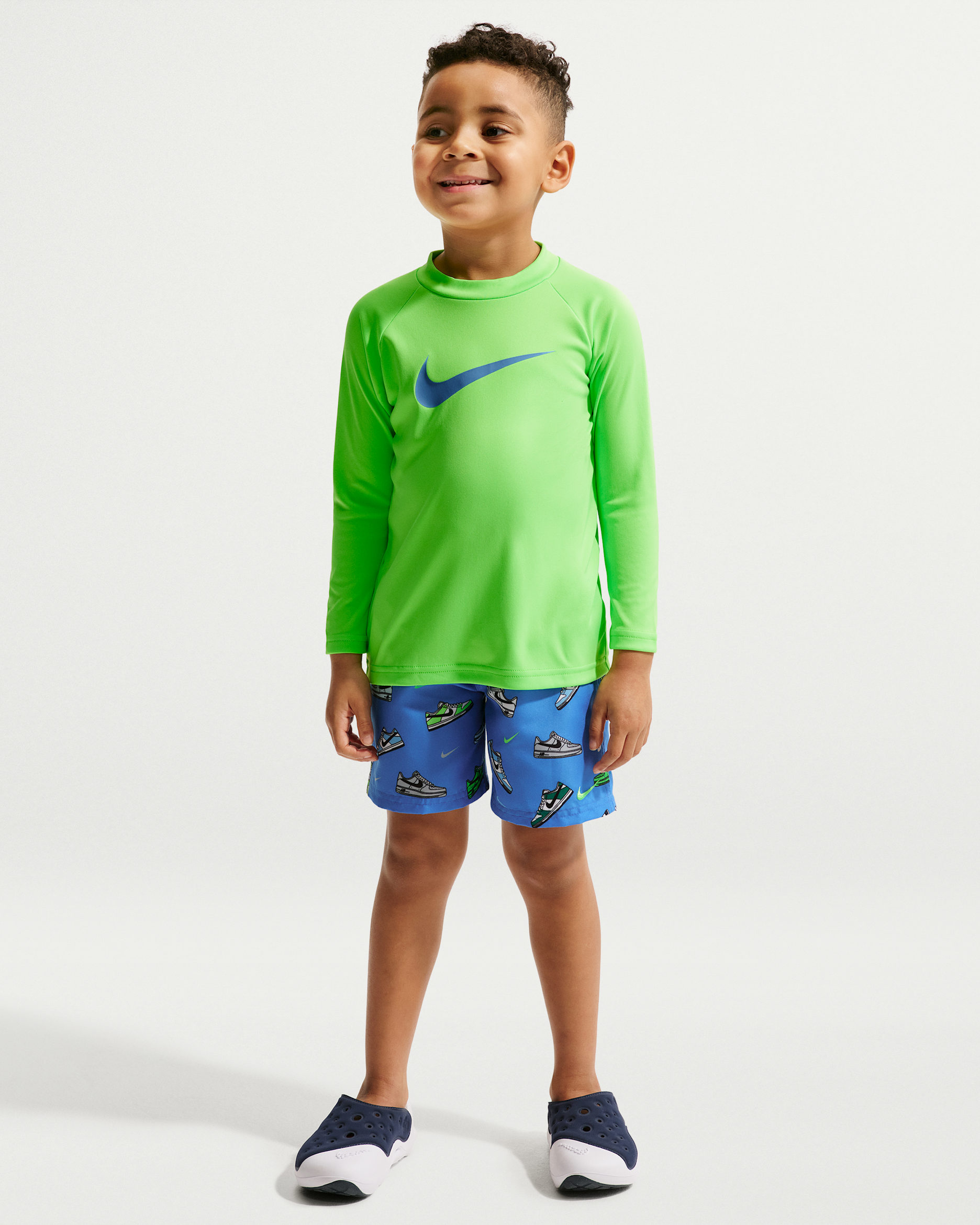 Nike Swim Little Kids' (Boys') Long Sleeve Top & Short Set - Blue Crystal