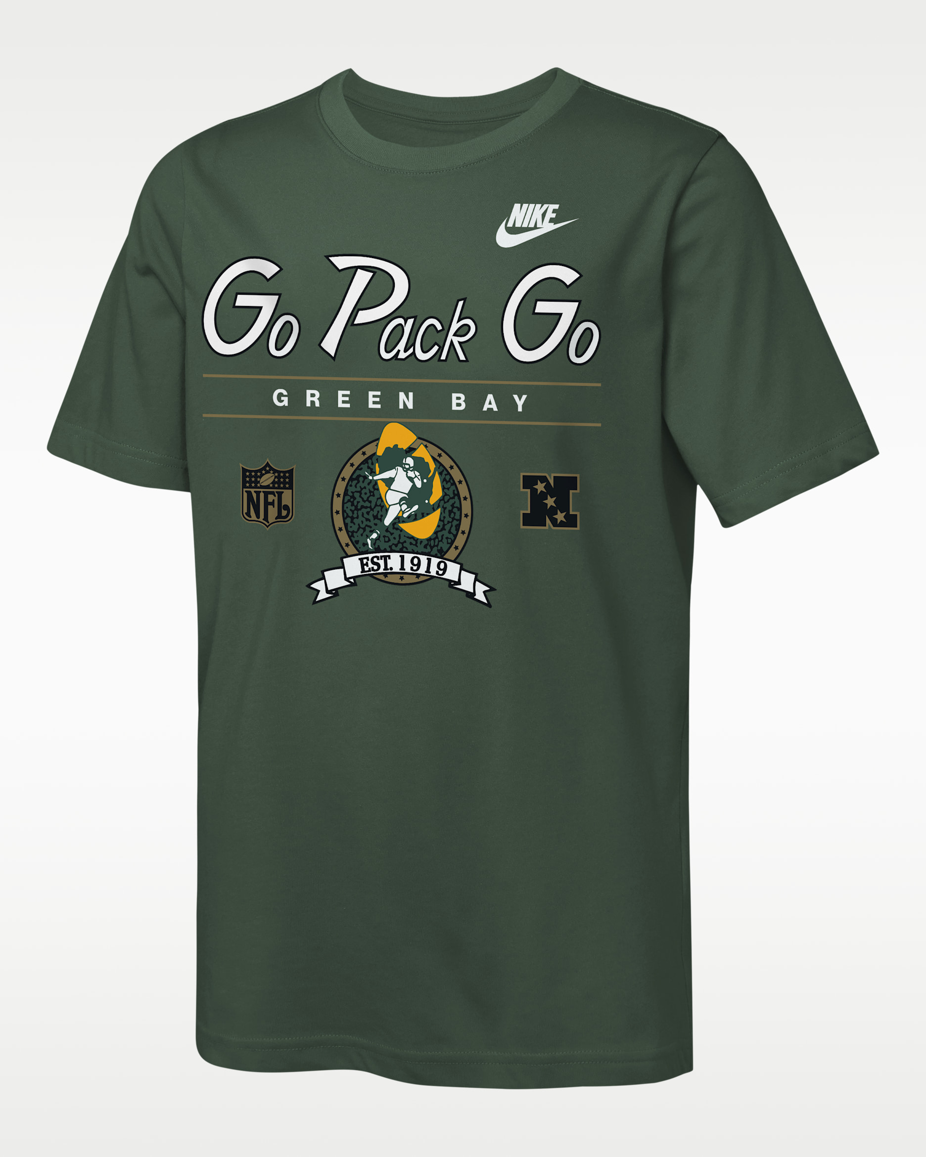 Green Bay Packers Rewind Hometown Slub Big Kids' Nike Dri-FIT NFL T-Shirt - Green