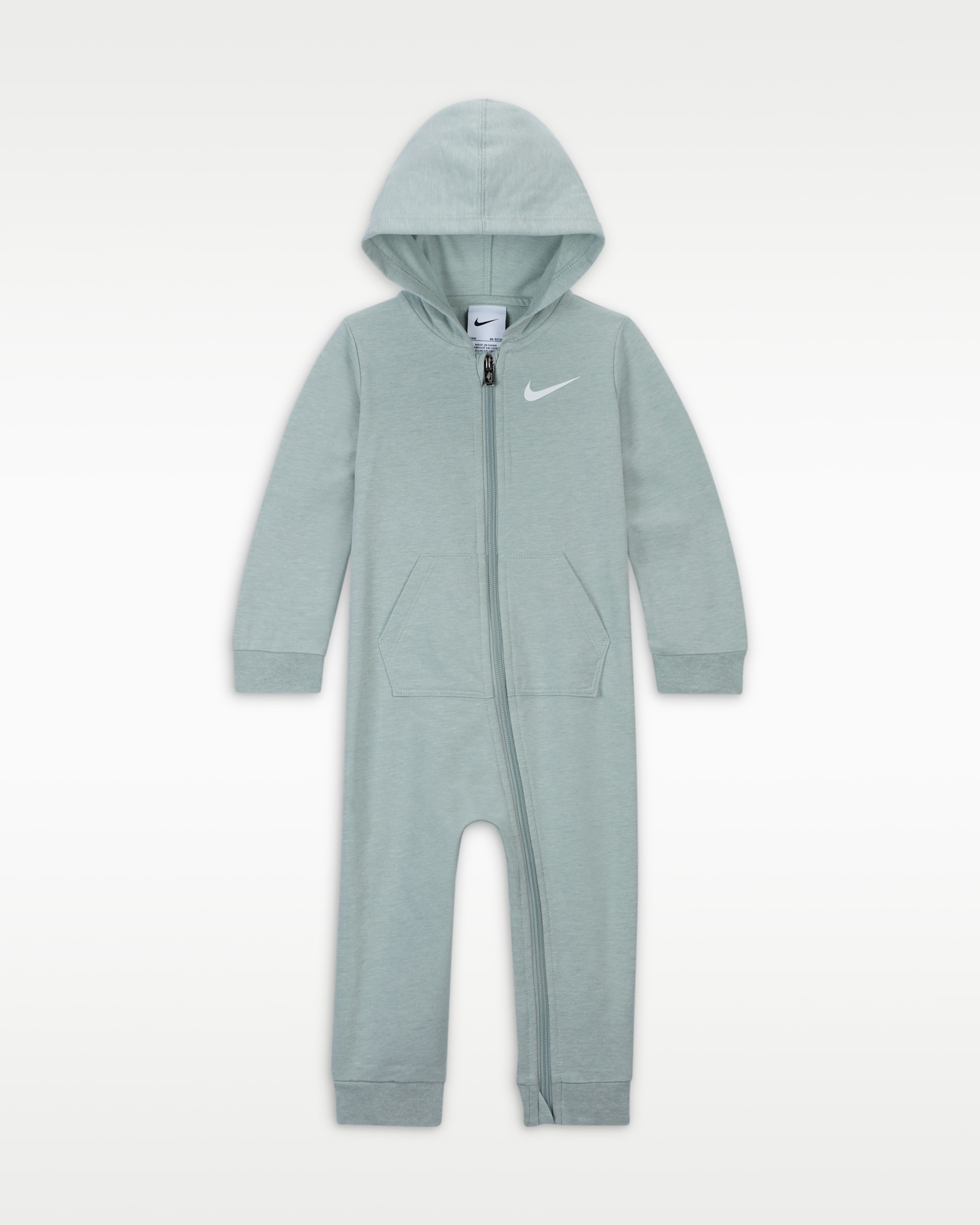 Coverall med huva Nike Baby Essentials för baby (0–9 mån) - Mica Green