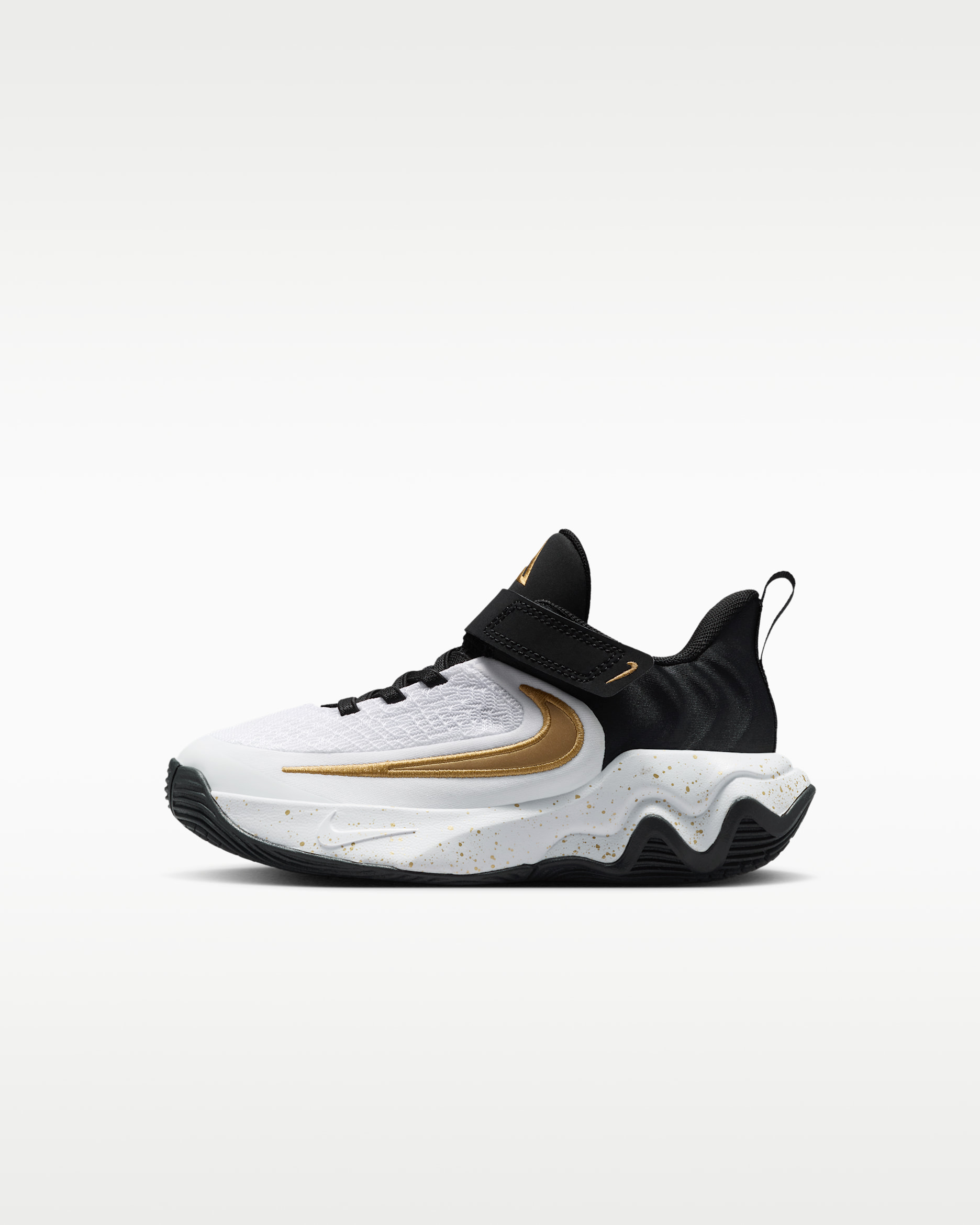 Tenis para niños de preescolar Giannis Immortality 4 - Negro/Blanco/Oro metalizado