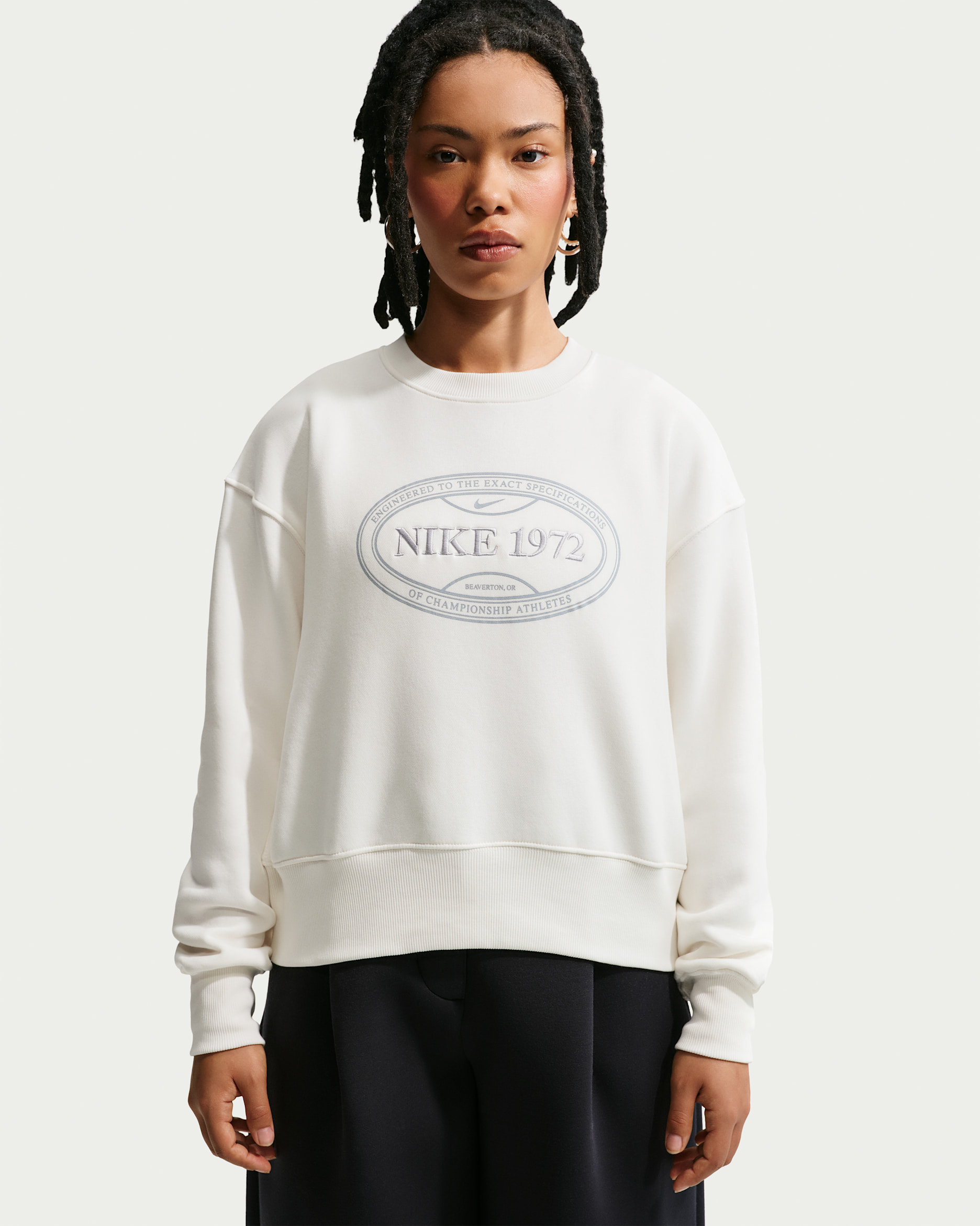 Sweat oversize à col ras-du-cou Nike Sportswear Phoenix Fleece pour Femme - Sail