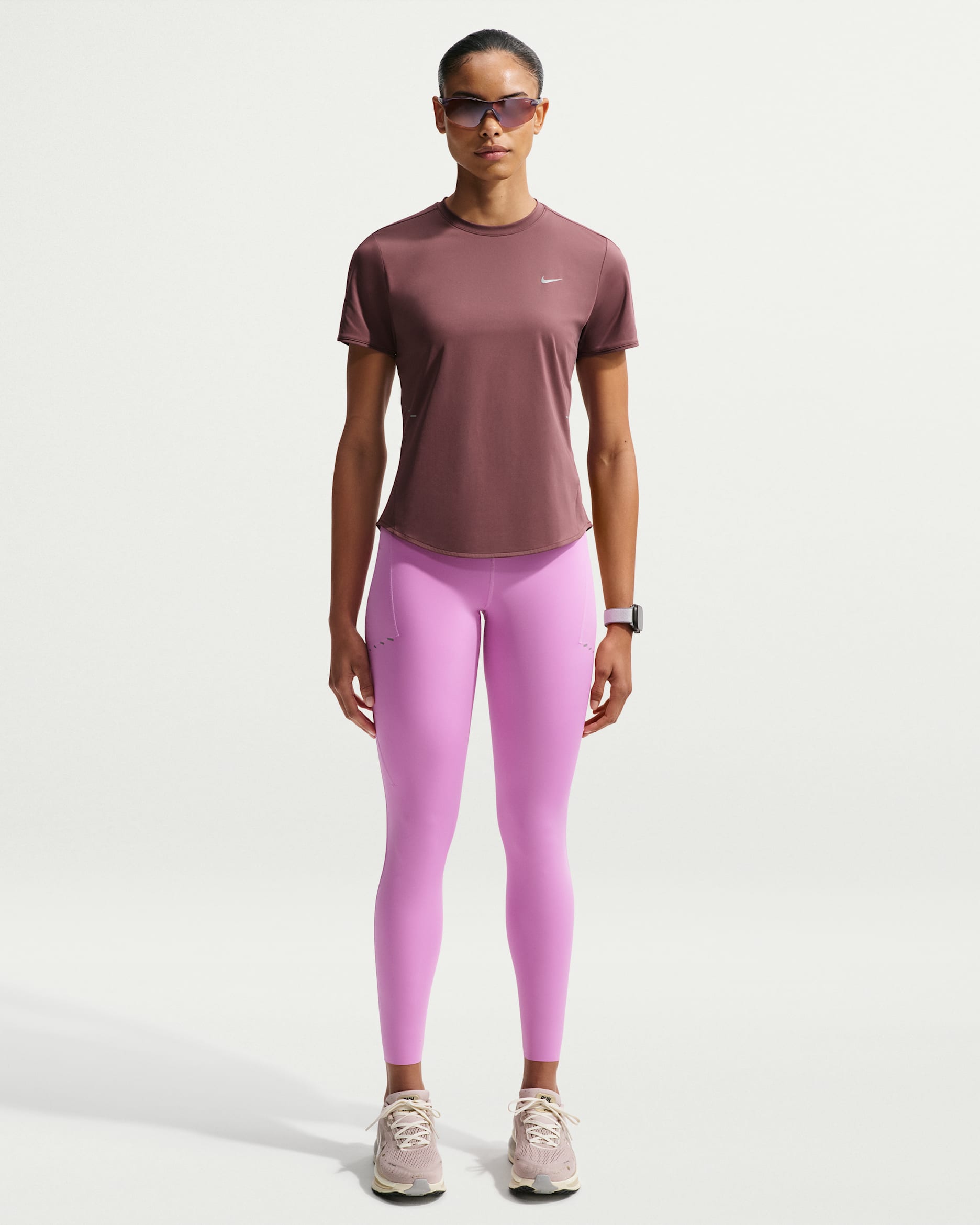 Leggings de correr de tiro alto de 7/8 con bolsillos para mujer Nike Swift - Magenta claro