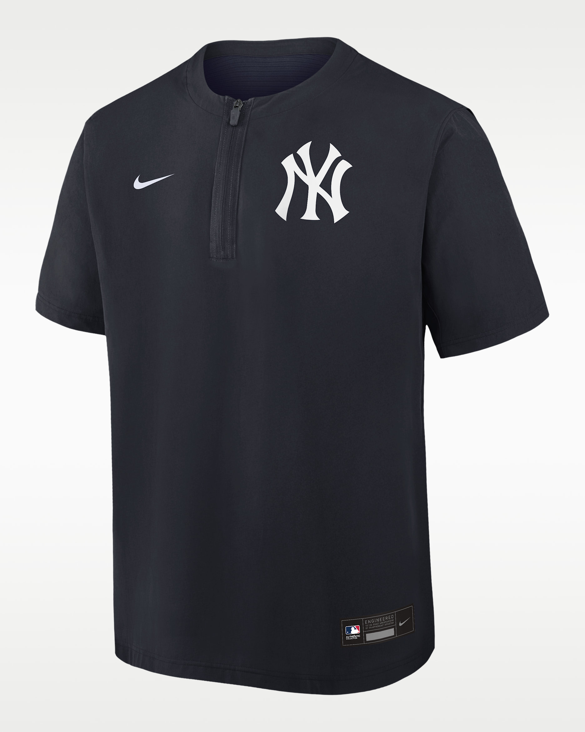 New York Yankees Authentic Collection Men's Nike Dri-FIT MLB 1/4-Zip Short-Sleeve Windshirt - Navy