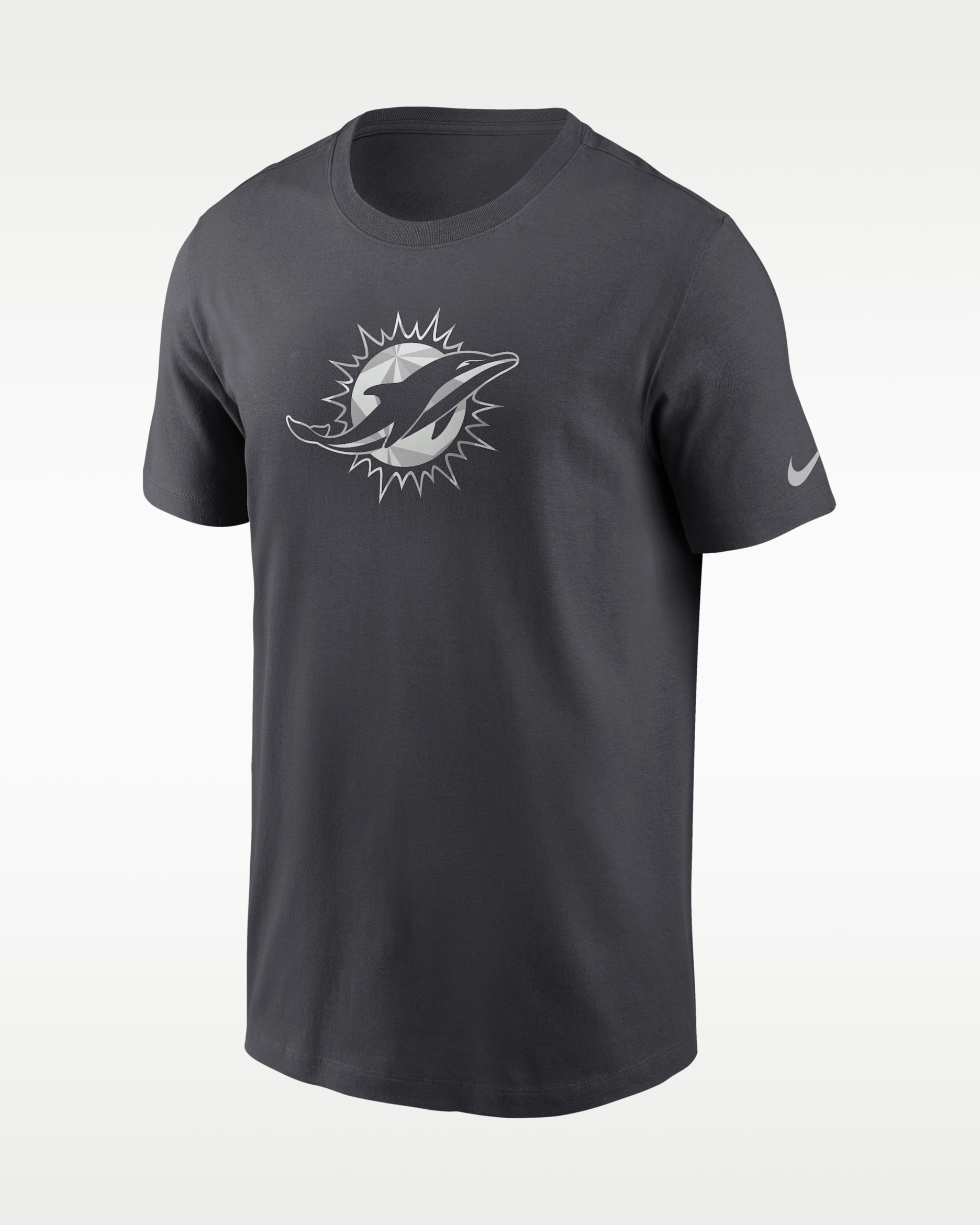 Playera Nike de la NFL para hombre Miami Dolphins Fractal Logo - Antracita