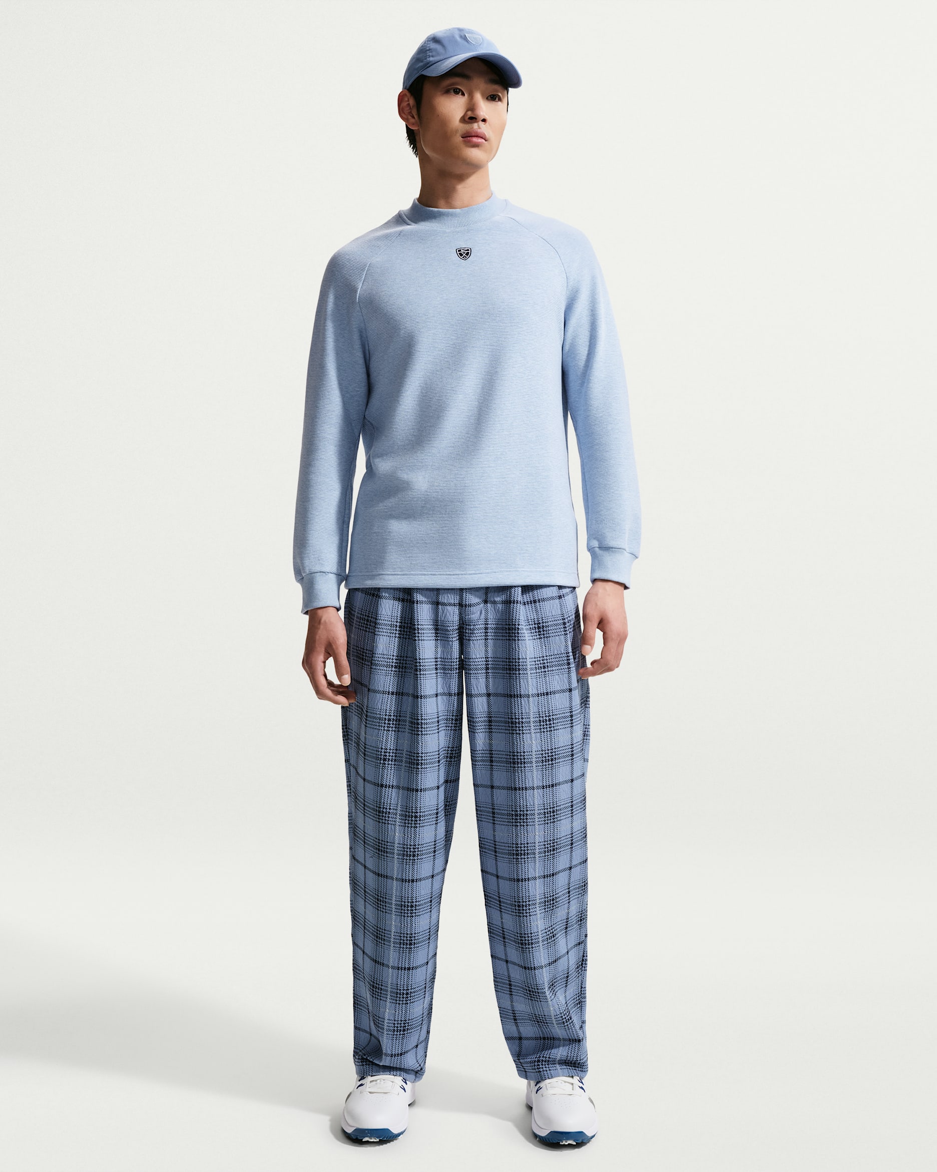 Nike Tartan Men's Loose Golf Trousers - Work Blue/Black