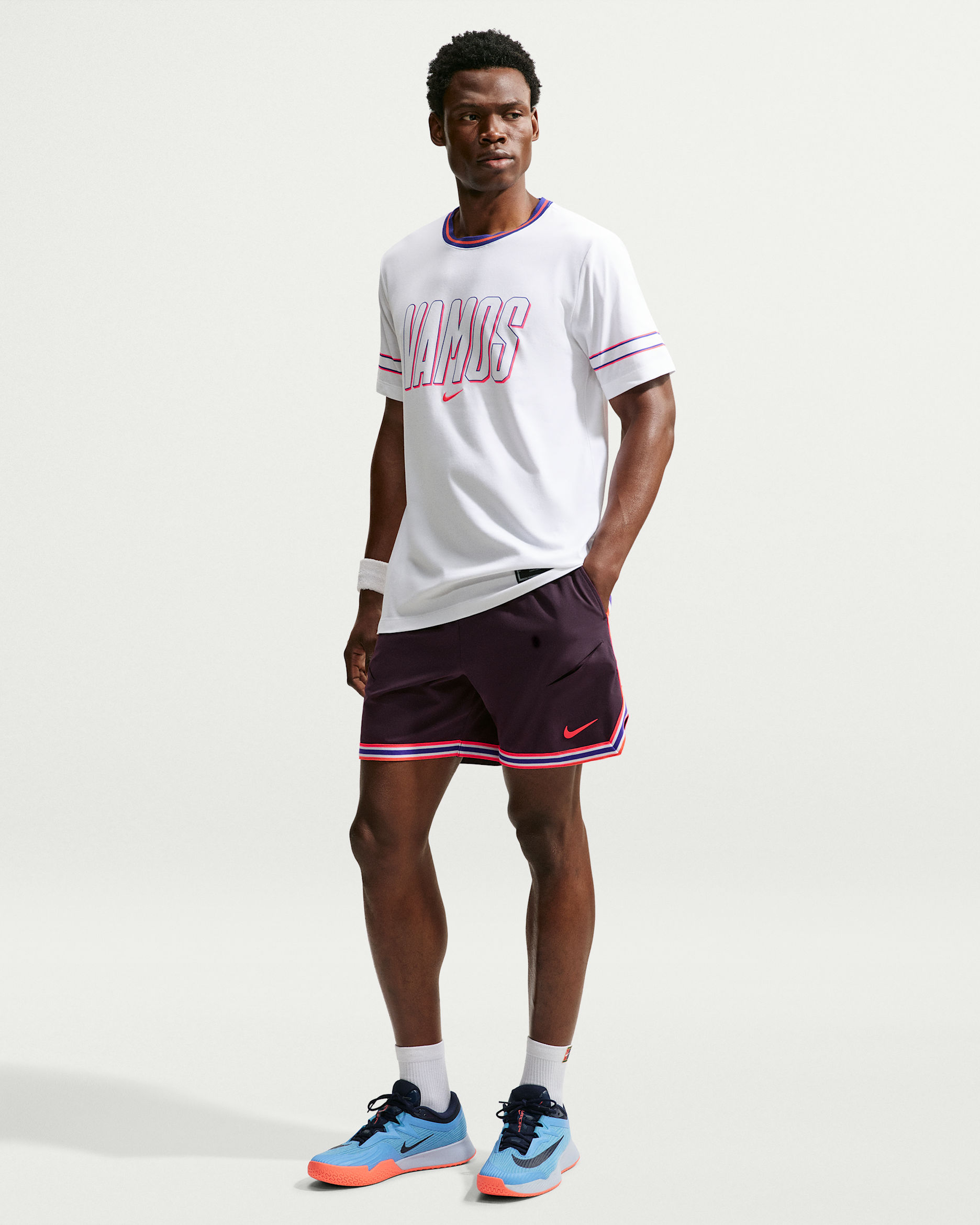 NikeCourt Slam Men's Dri-FIT Tennis Shorts - Burgundy Ash/Bright Crimson