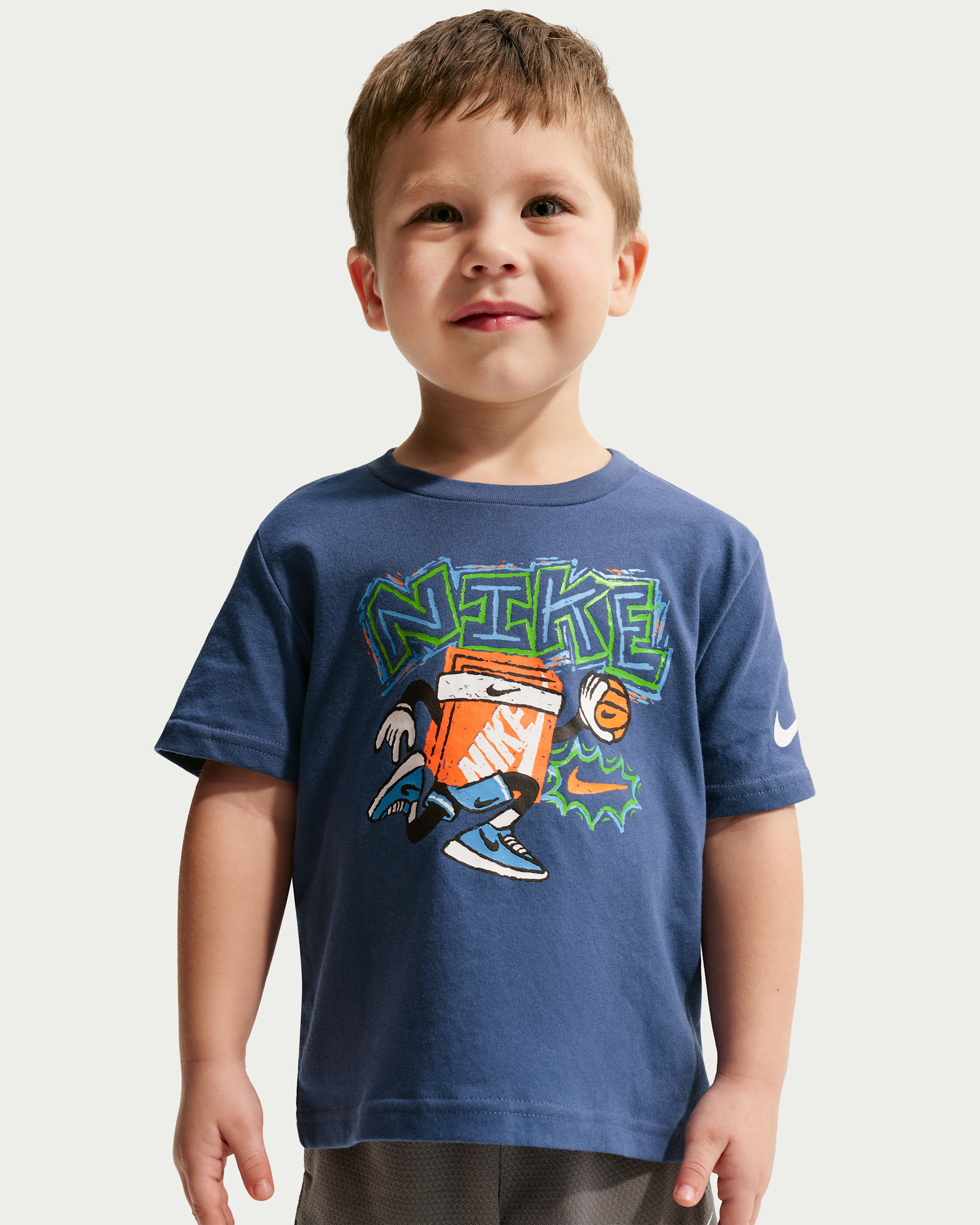 Playera Chalky Boxy Bball infantil Nike - Azul marino místico