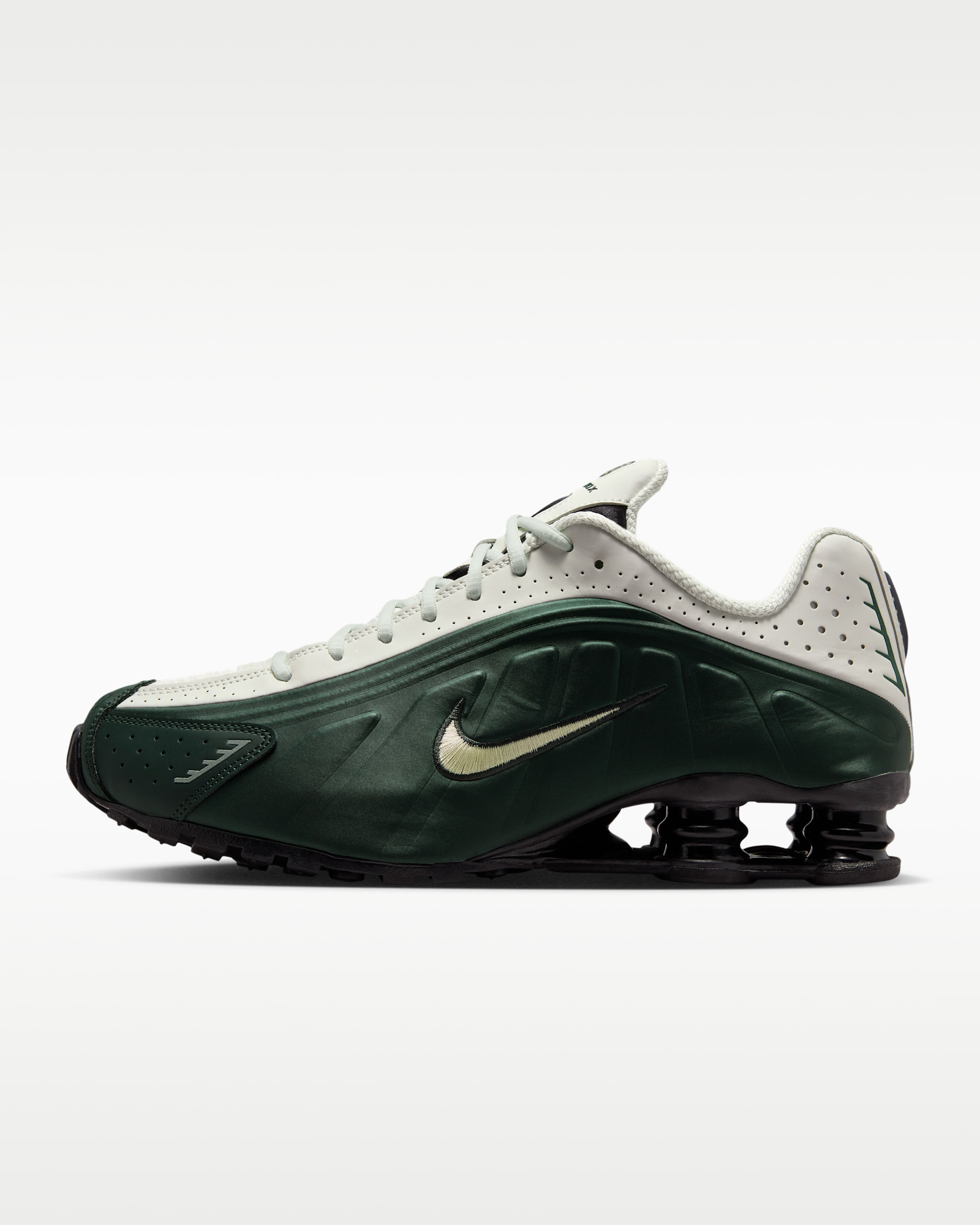 Nike Shox R4 Men's Shoes - Black Spruce/Spruce Aura/Black/Olive Aura