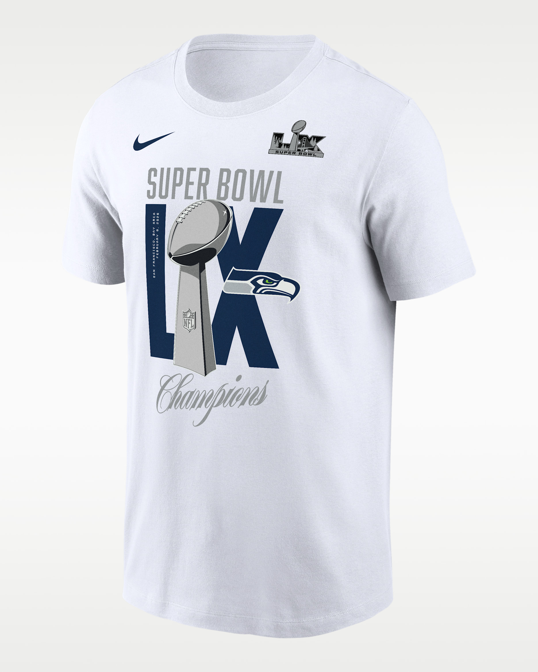Seattle Seahawks Super Bowl LX Champions Lombardi Trophy Men's Nike NFL T-Shirt - White