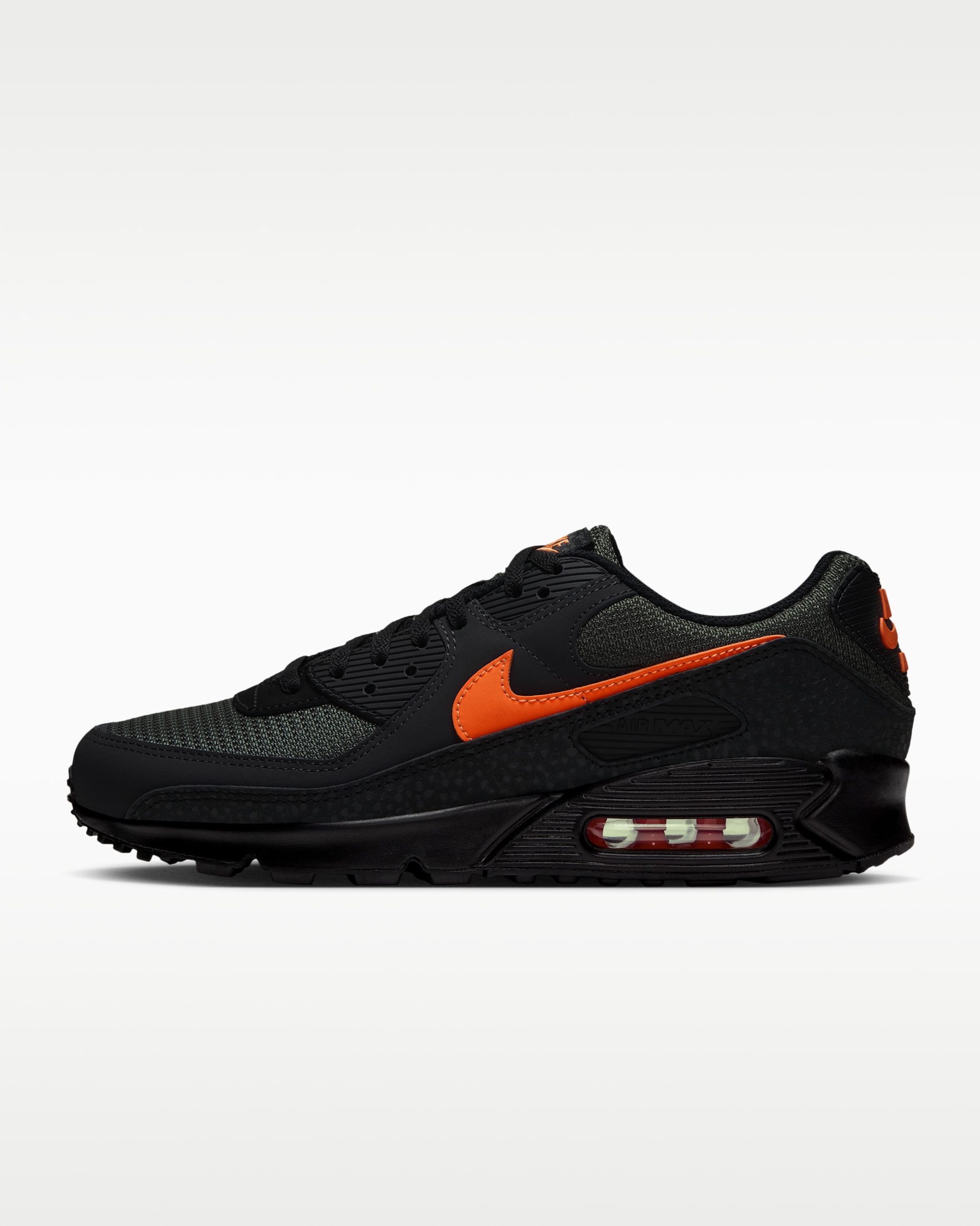 Nike Air Max 90 herenschoenen - Cargo Khaki/Zwart/Off Noir/Total Orange
