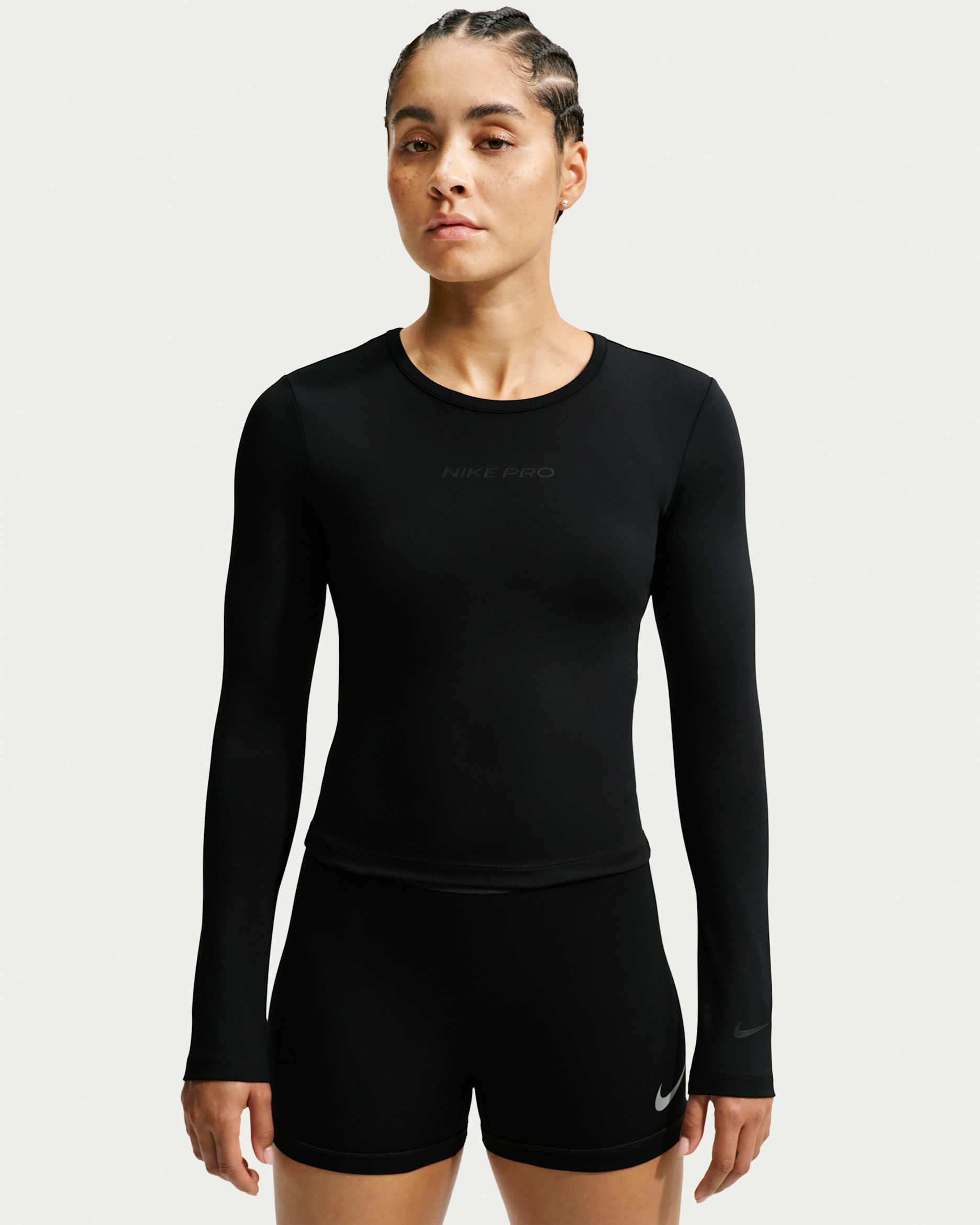 Camiseta de manga larga Dri-FIT para mujer Nike Pro Sculpt - Negro/Lino/Negro