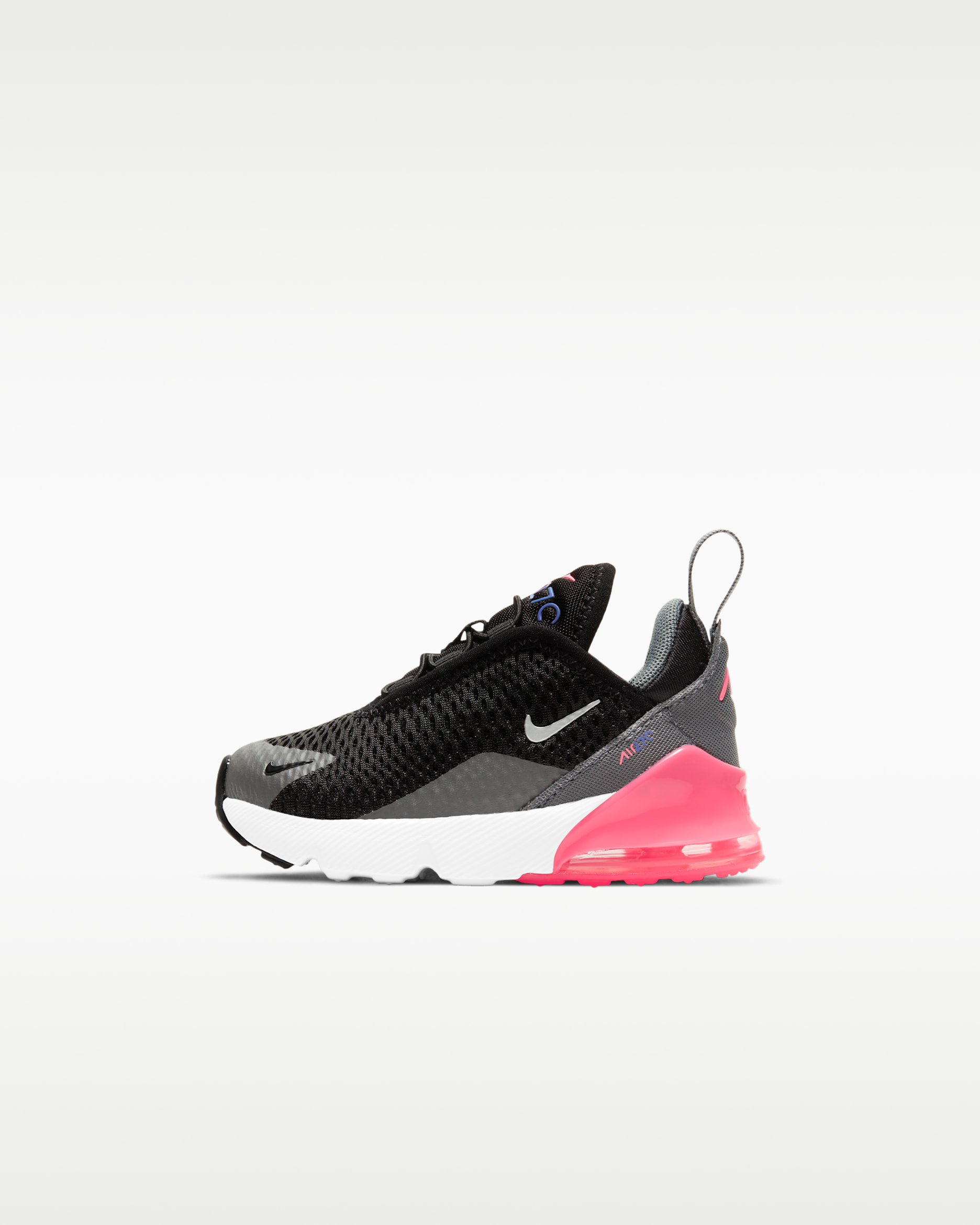 Nike Air Max 270 Baby & Toddler Shoe - Black/Smoke Grey/Sunset Pulse/Metallic Silver