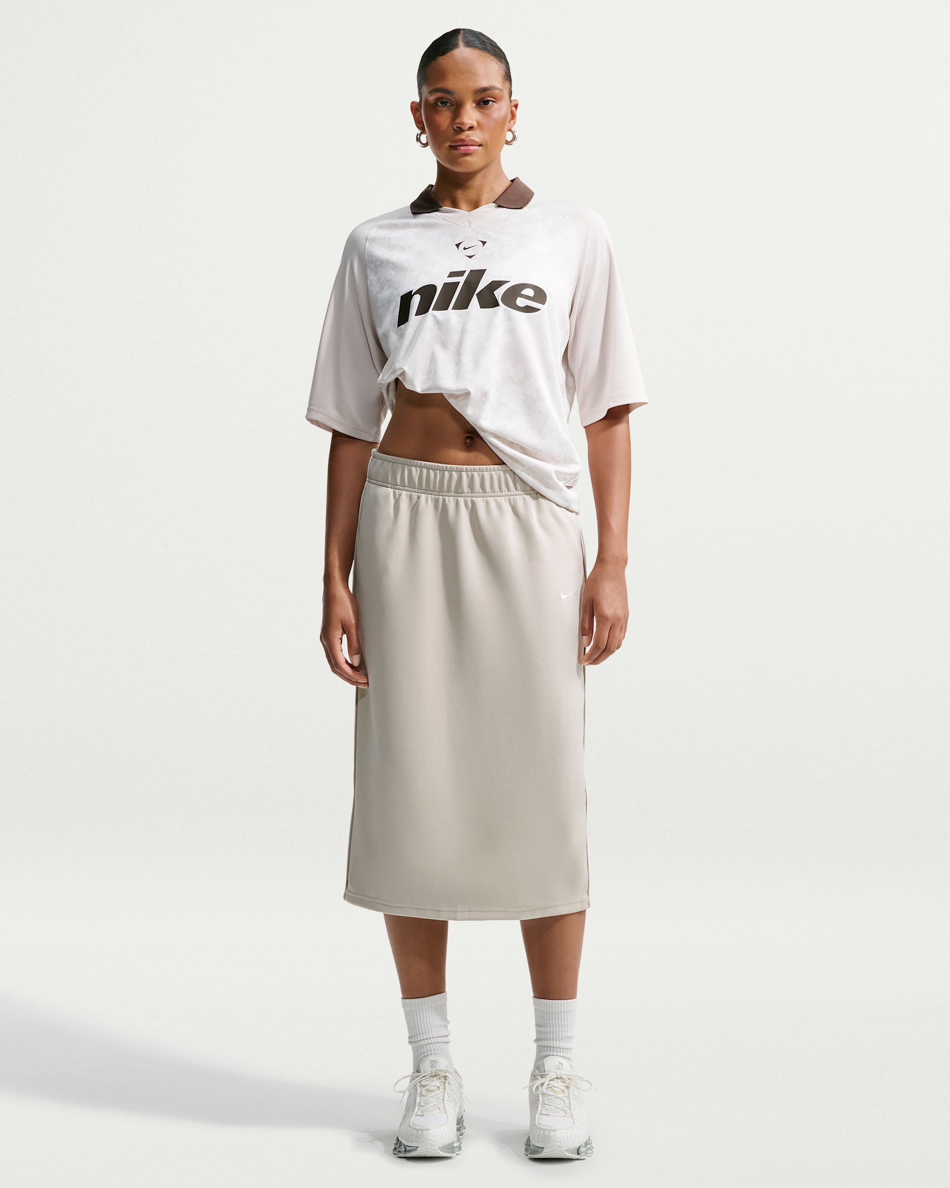 Falda deportiva midi holgada para mujer Nike Sportswear - Crema II/Vela/Vela