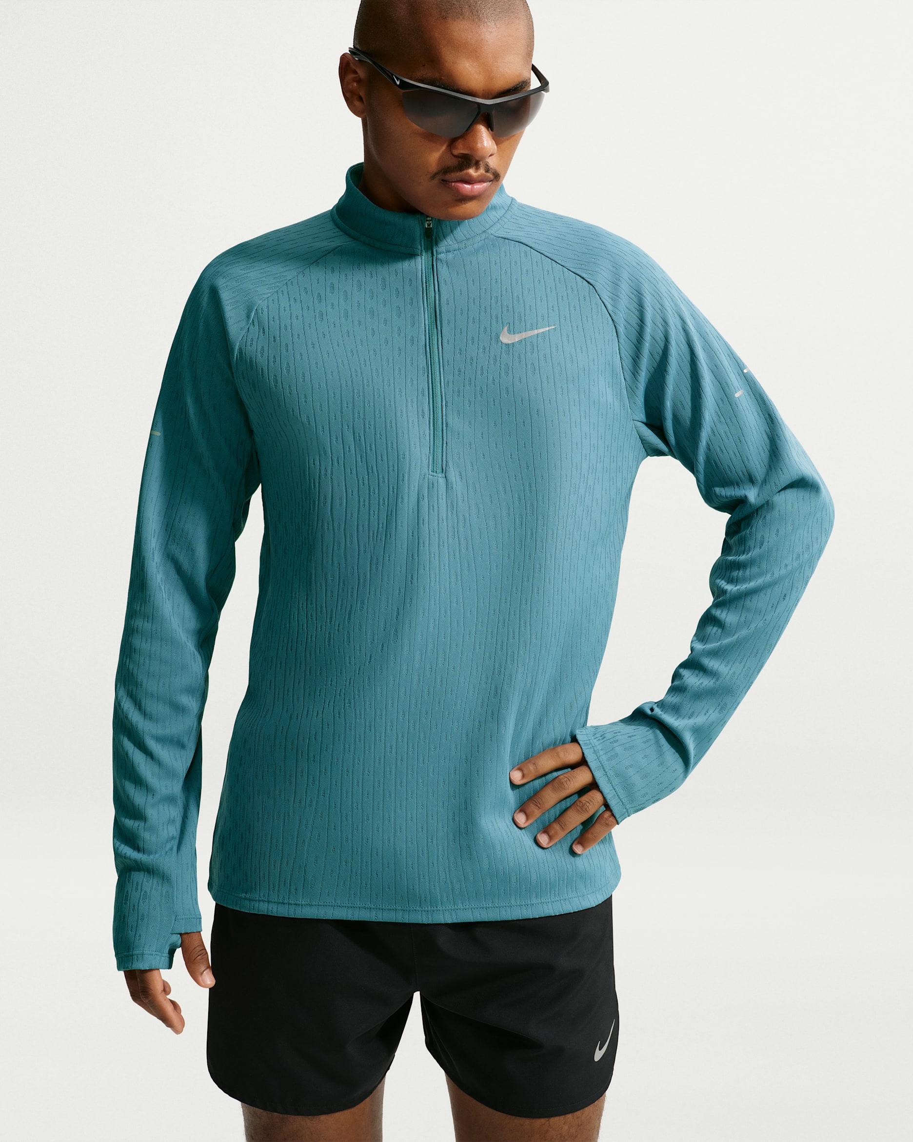 Nike Stride Aero-FIT Capa intermedia con media cremallera - Hombre - Smokey Blue