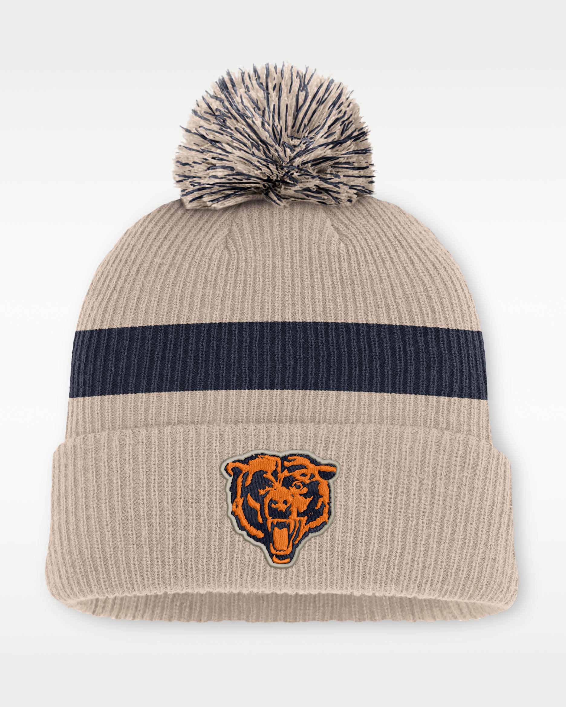 Chicago Bears Rewind Peak Men's Nike NFL Cuffed Pom Beanie - Sand
