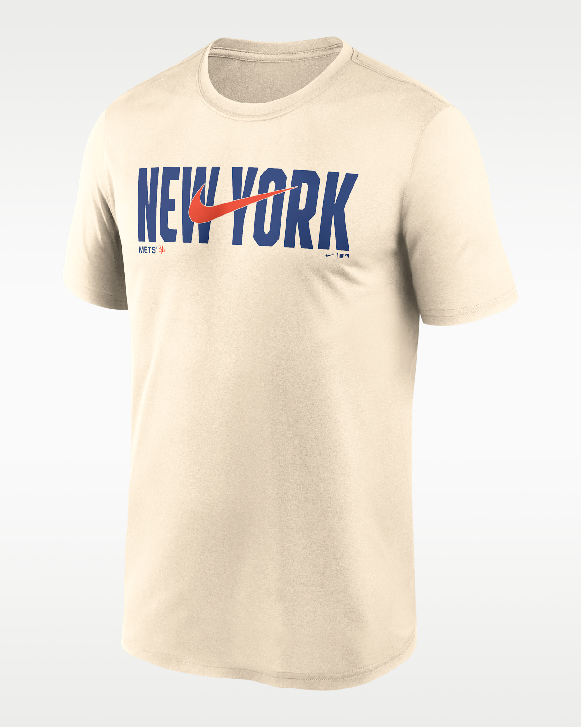 New York Mets Swoosh Legend Men's Nike Dri-FIT MLB T-Shirt - Cream