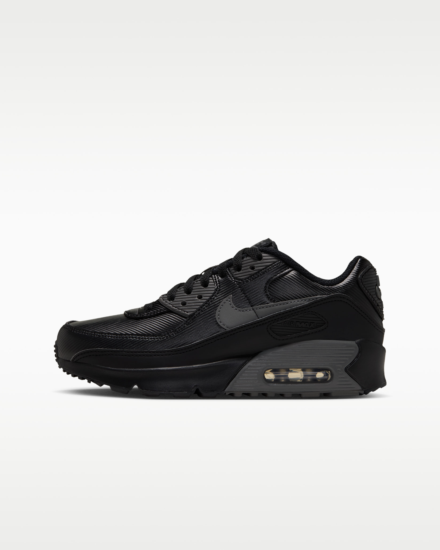 Nike Air Max 90 SE Big Kids' Shoes - Black/Metallic Silver/Iron Grey