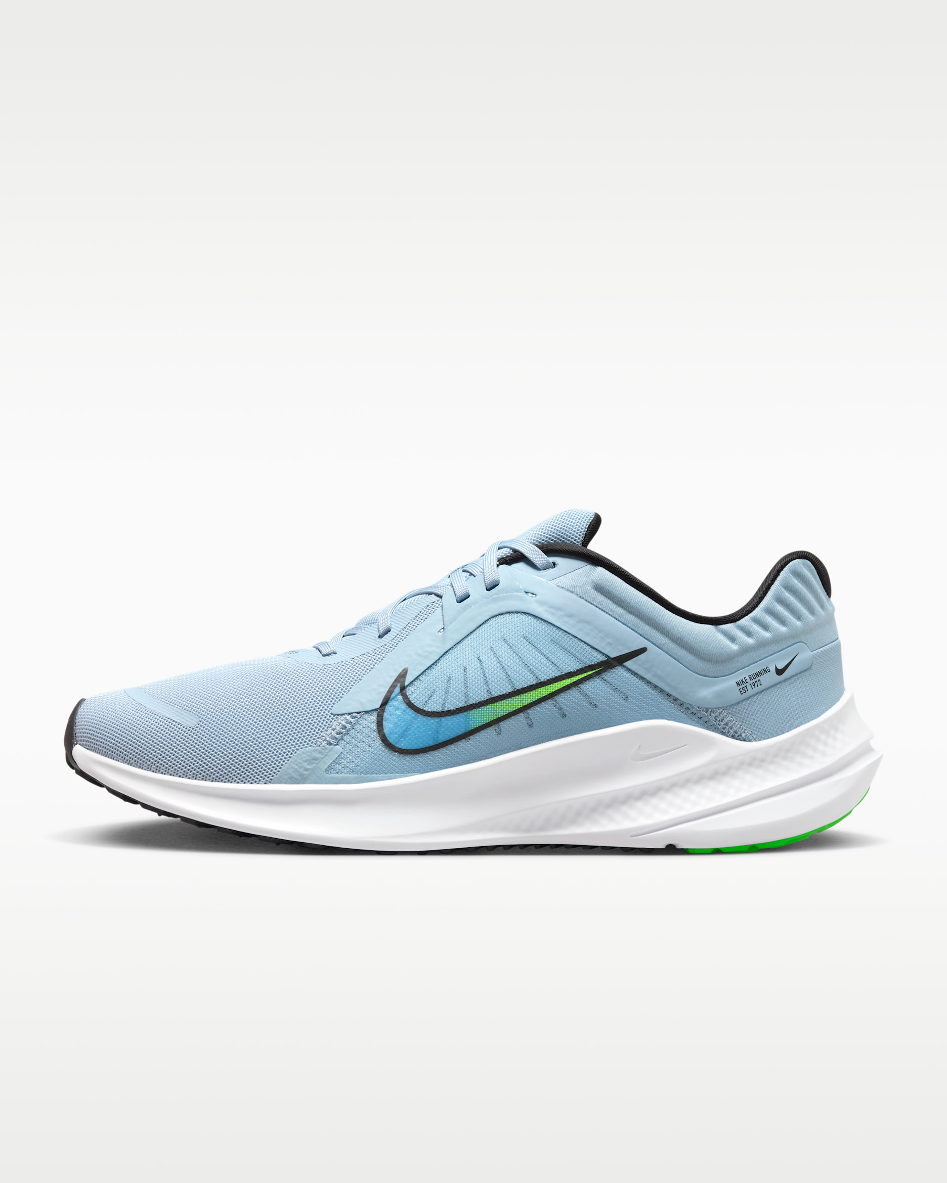 Nike Quest 5 Men's Road Running Shoes - Light Armory Blue/Green Strike/Star Blue/Black