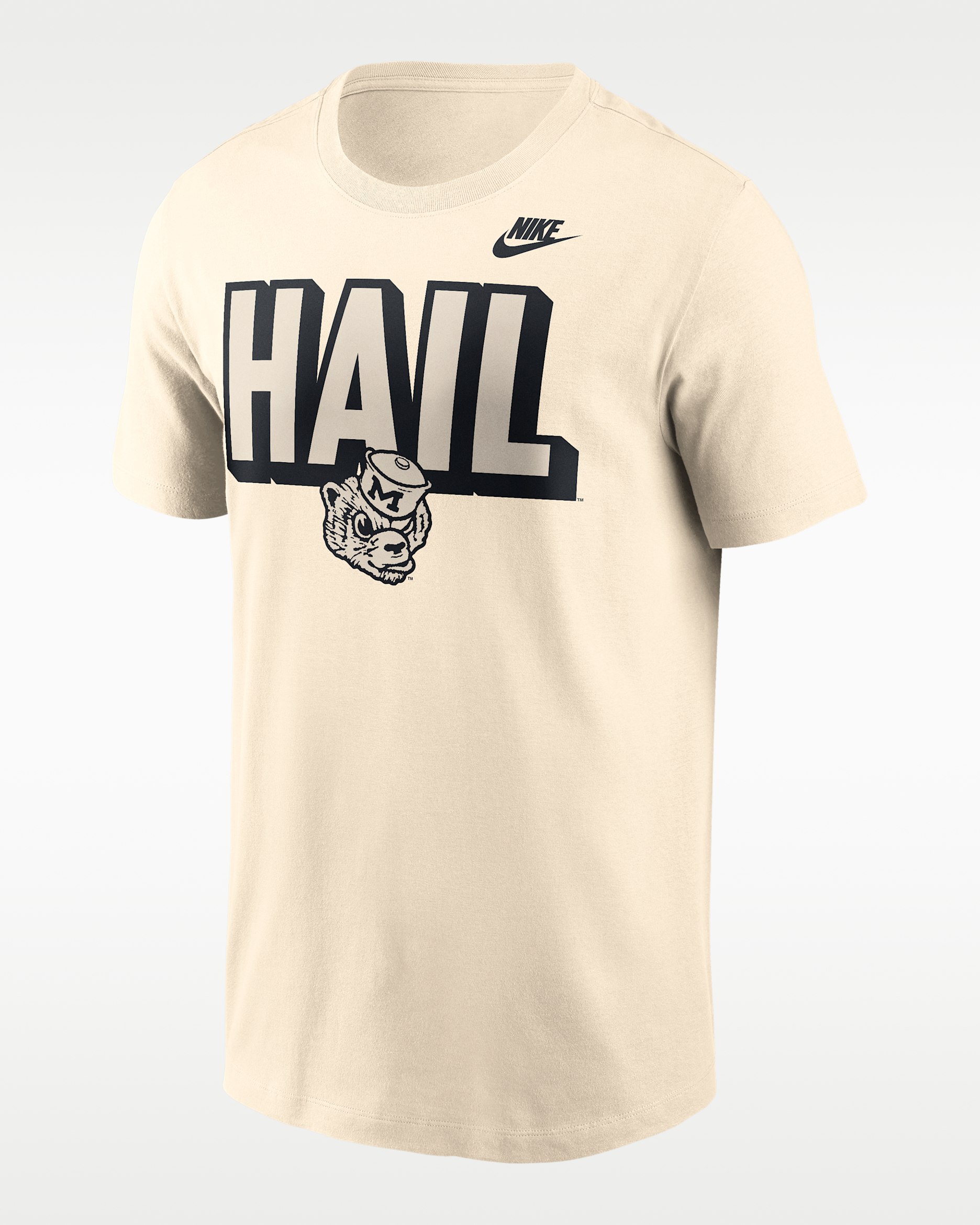 Playera universitaria Nike para hombre Michigan Team Bold - Natural