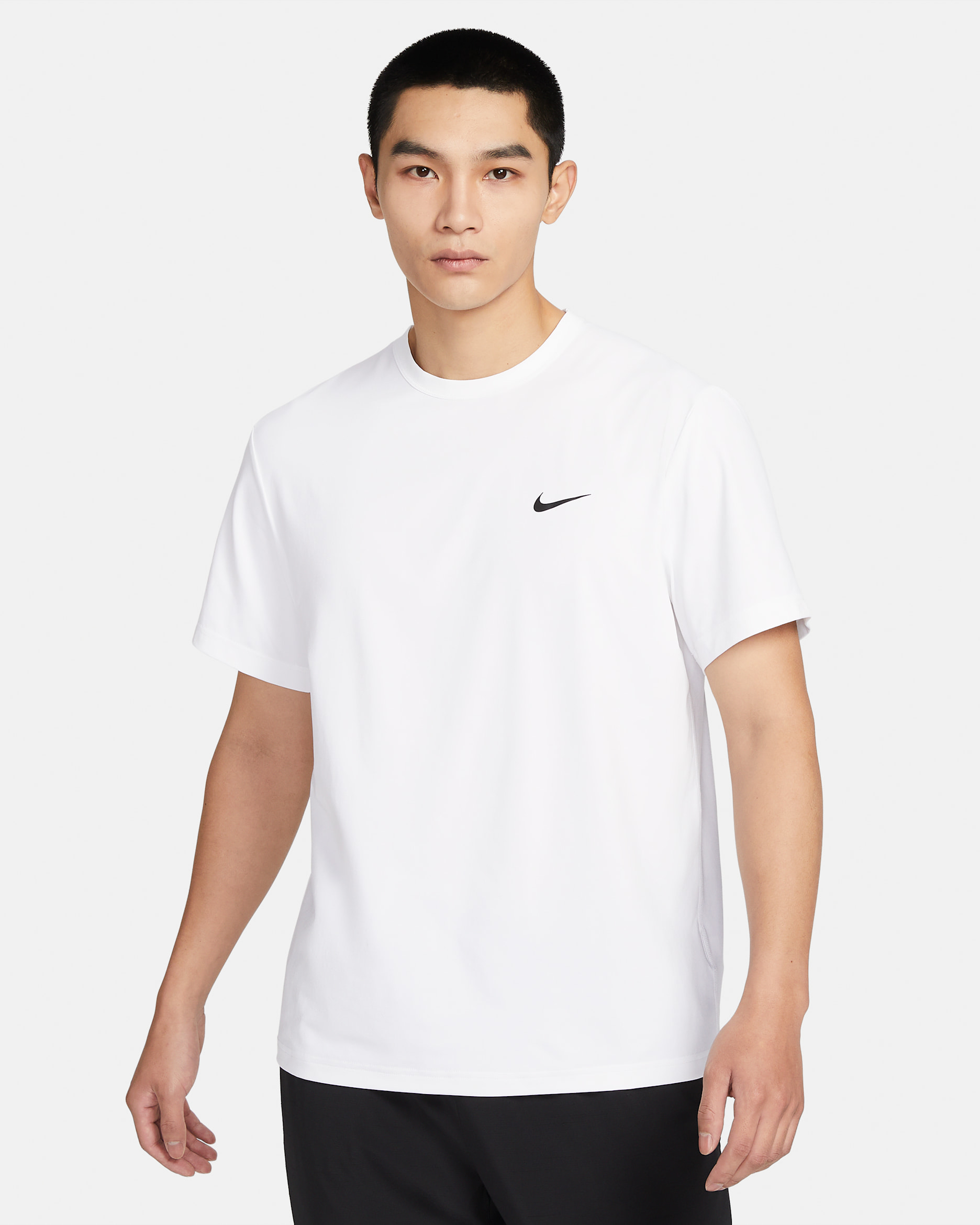 Nike Dri-FIT UV Hyverse Men's Short-Sleeve Fitness Top - White/Black