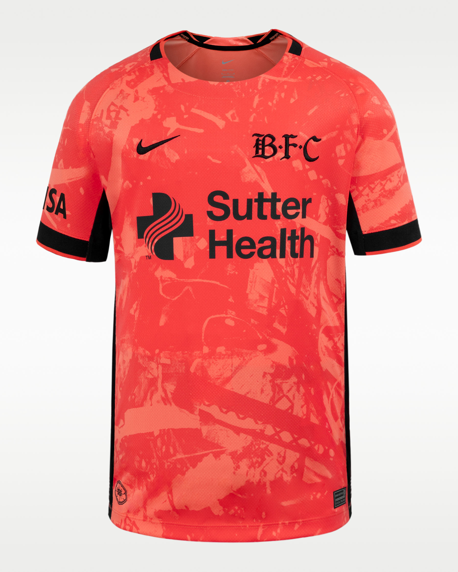 Bay FC Stadium Away Big Kids' Nike Dri-FIT NWSL Replica Jersey - Rush Coral