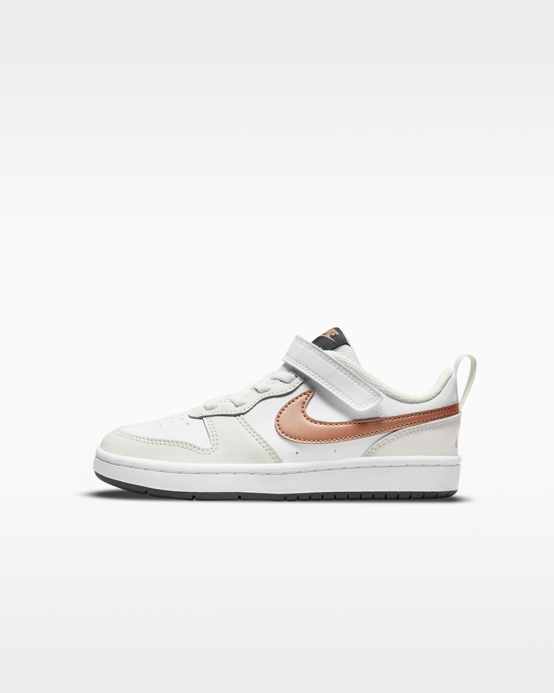 Nike Court Borough Low 2 Little Kids' Shoes - White/Summit White/Dark Smoke Grey/Metallic Red Bronze