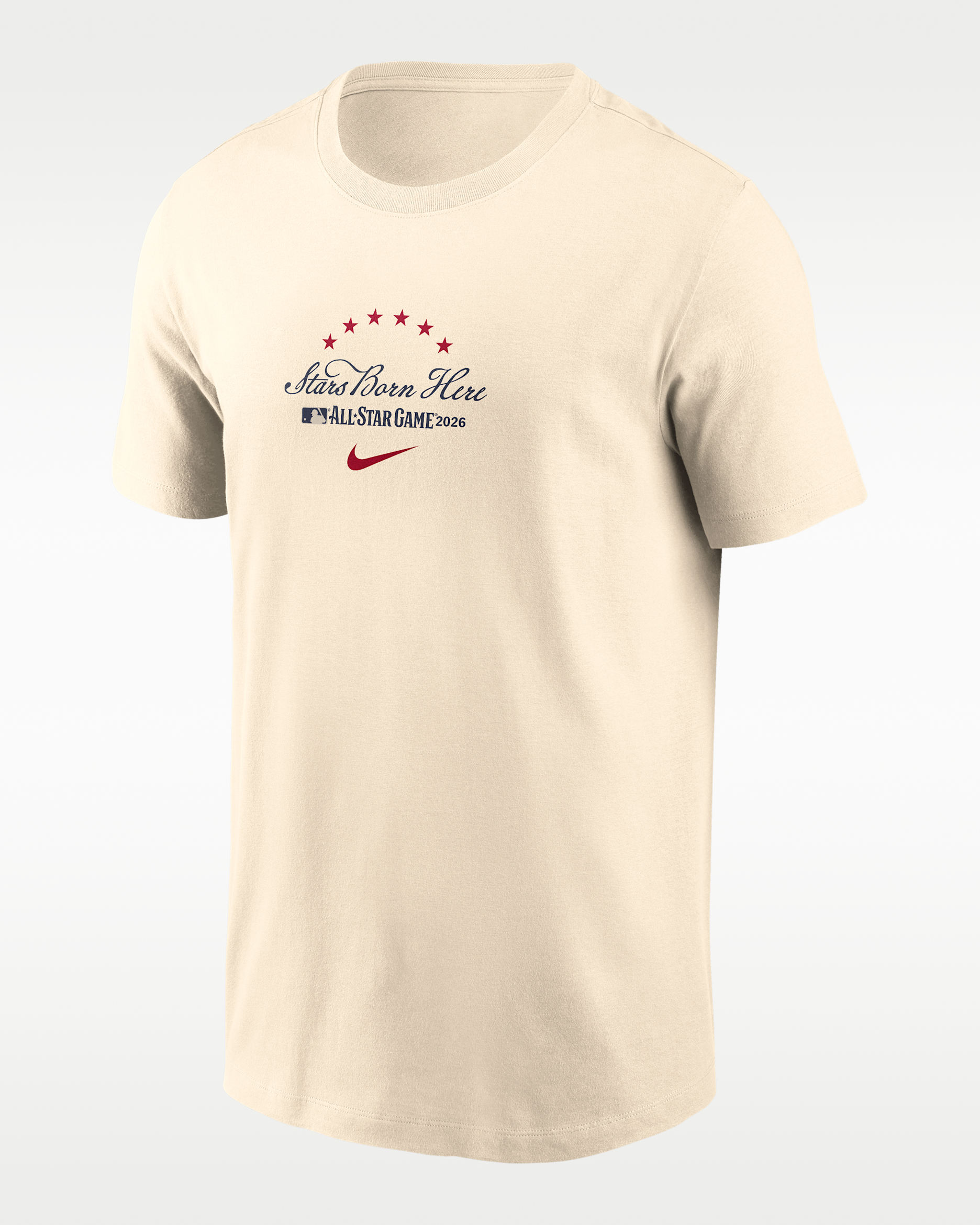 2026 All-Star Game Two-Hit Sketch Bell Men's Nike MLB T-Shirt - Cream