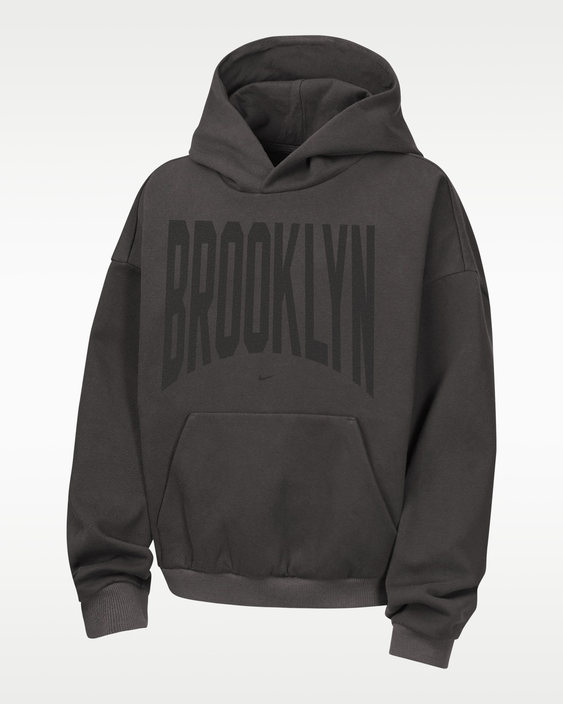Brooklyn Nets Older Kids' Nike NBA Pullover Hoodie - Dark Charcoal