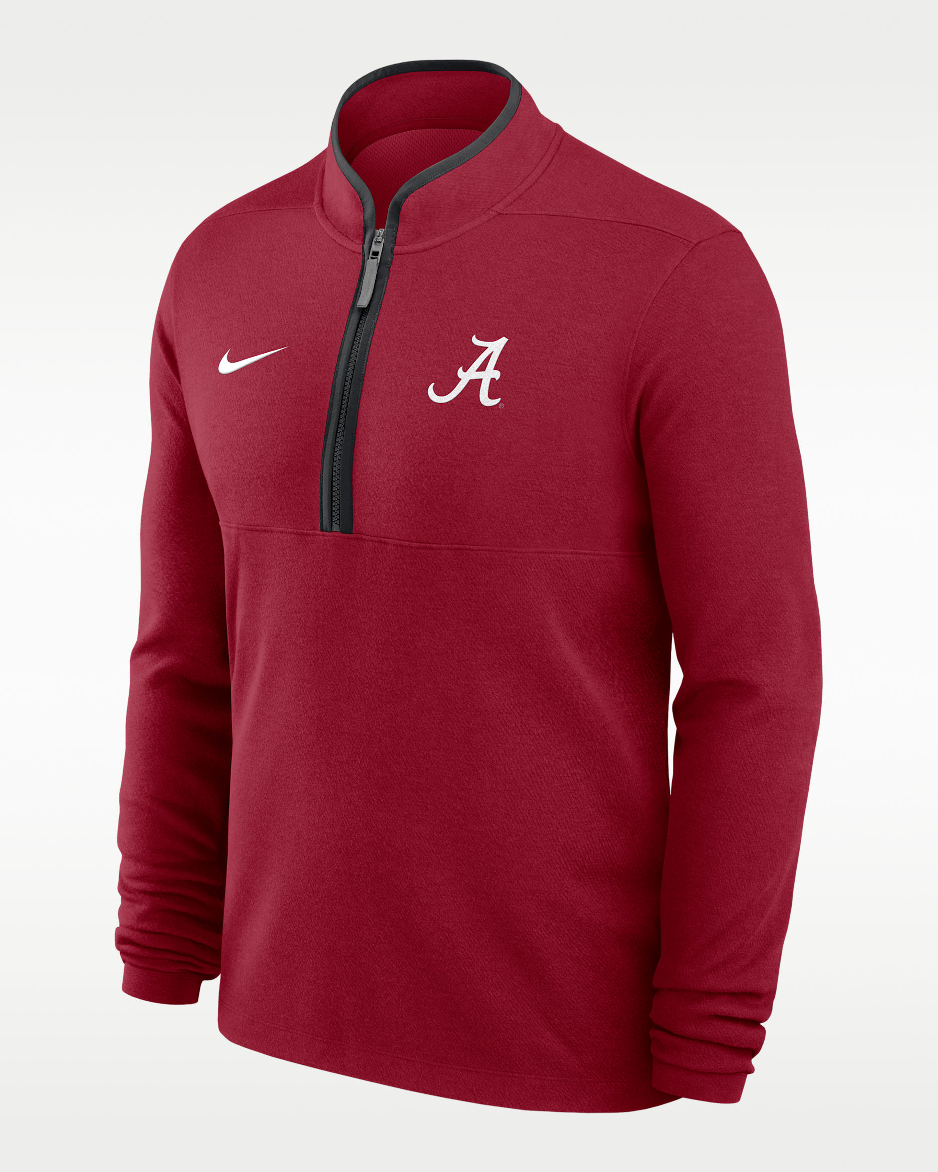 Playera de manga larga universitaria Nike Dri-FIT de medio cierre para hombre Alabama Victory - Carmesí