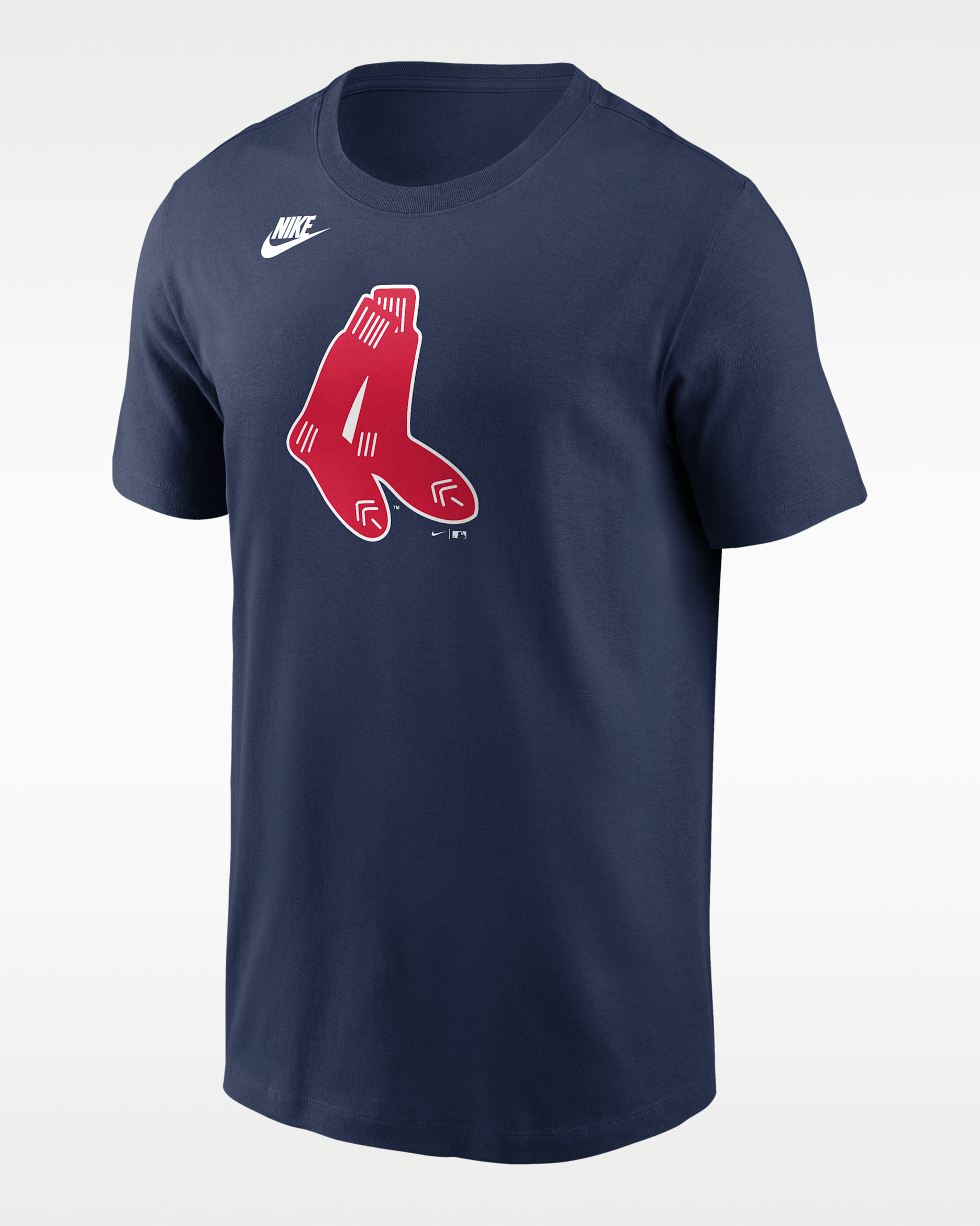Playera Nike de la MLB para hombre Boston Red Sox Cooperstown Logo - Azul marino medianoche