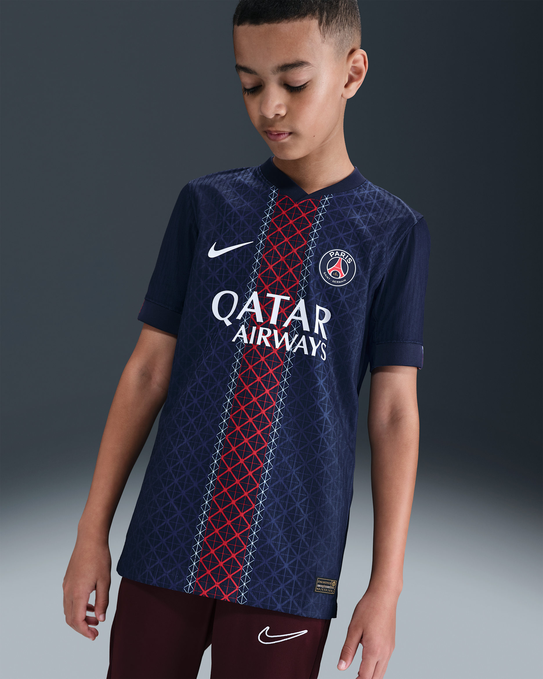 Paris Saint-Germain 2025/26 Match Home Older Kids' Nike Dri-FIT ADV Football Authentic Shirt - Midnight Navy/Midnight Navy/White