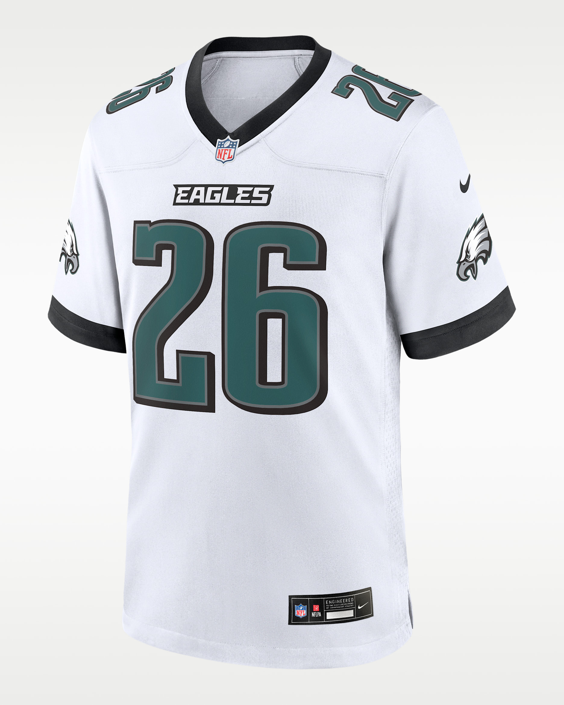 Jersey Nike de la NFL Game para hombre Saquon Barkley Philadelphia Eagles - Blanco