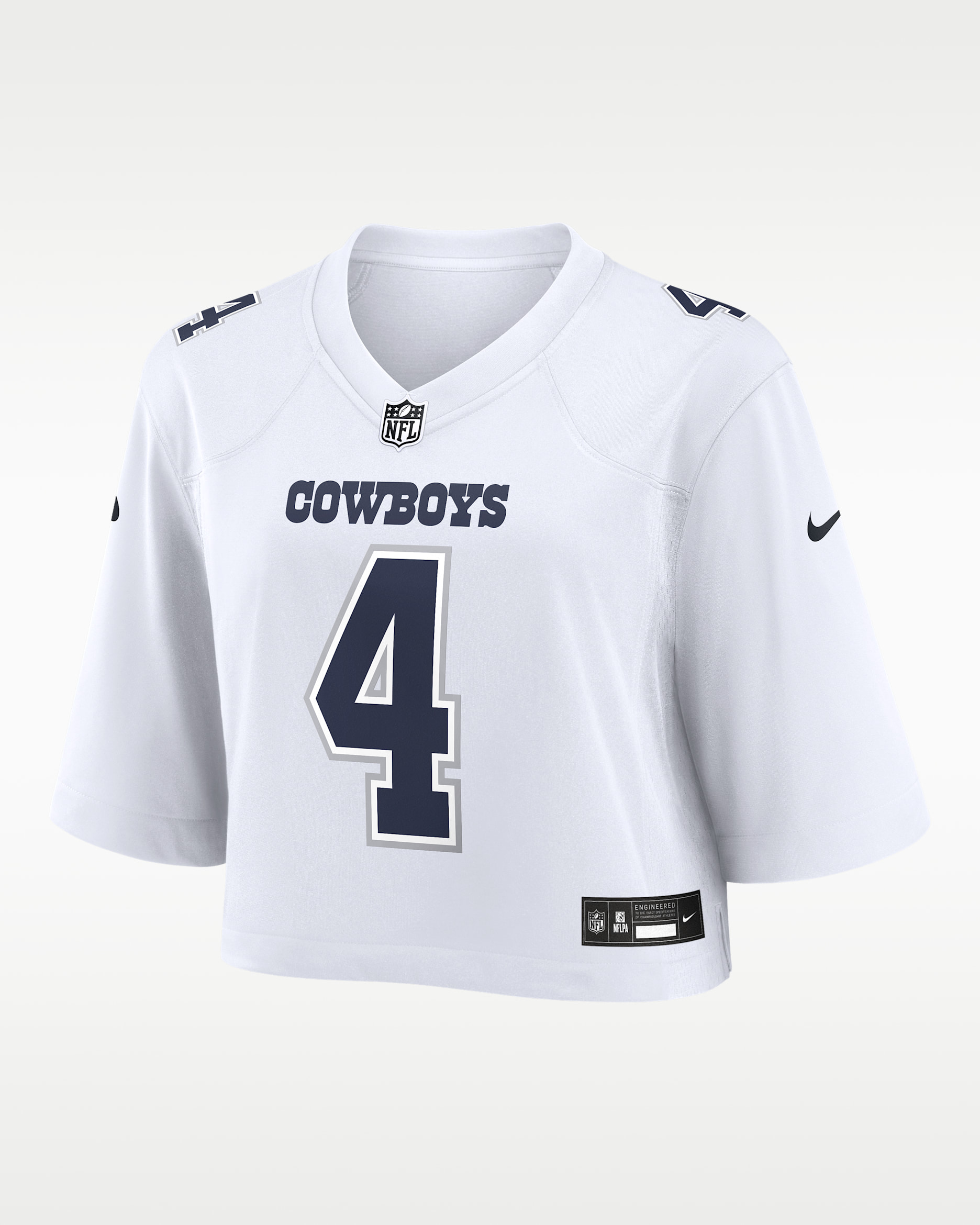 Dak Prescott Dallas Cowboys Women's Nike NFL Cropped Tundra Game Jersey - White