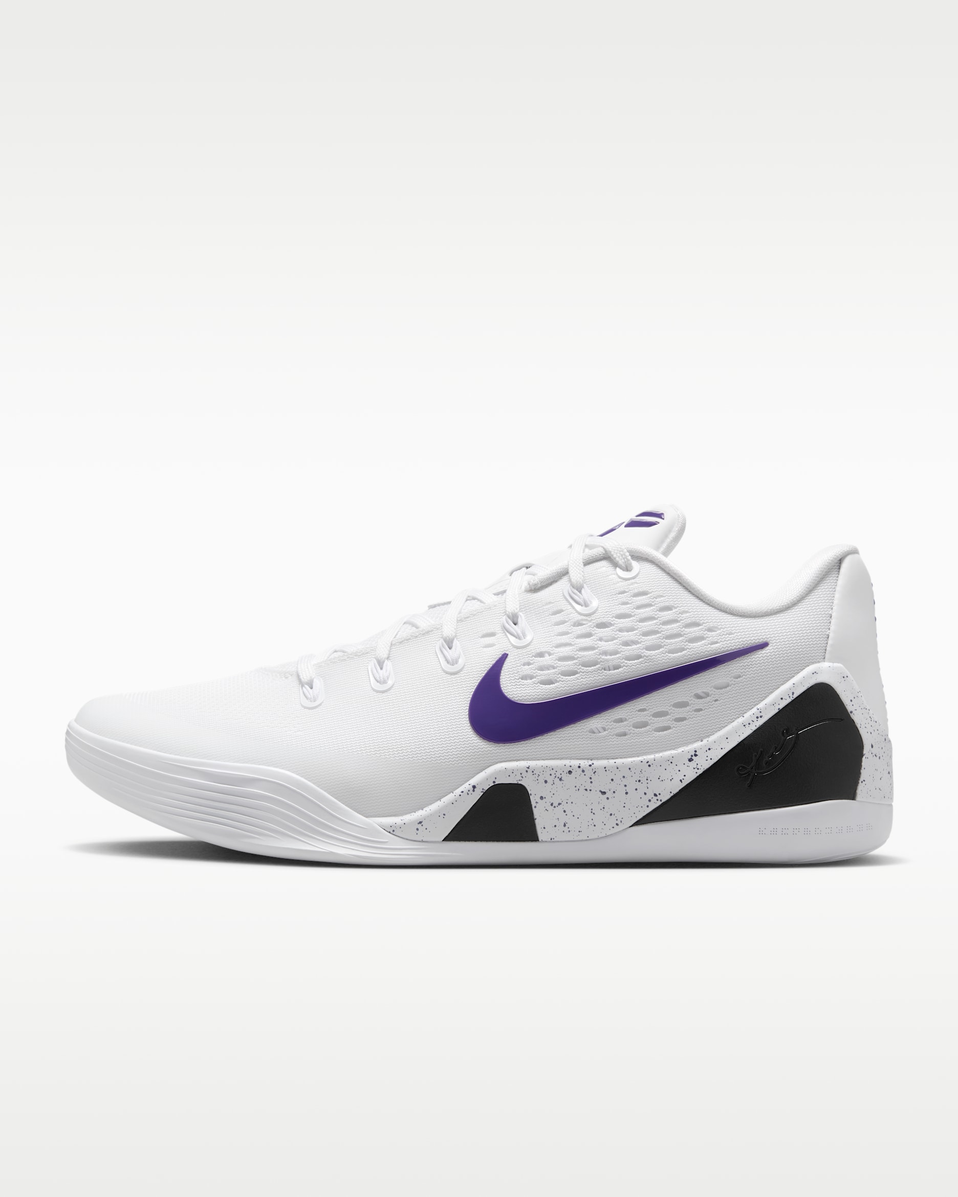 Kobe IX Elite Low EM Protro Basketball Shoes - White/White/Court Purple