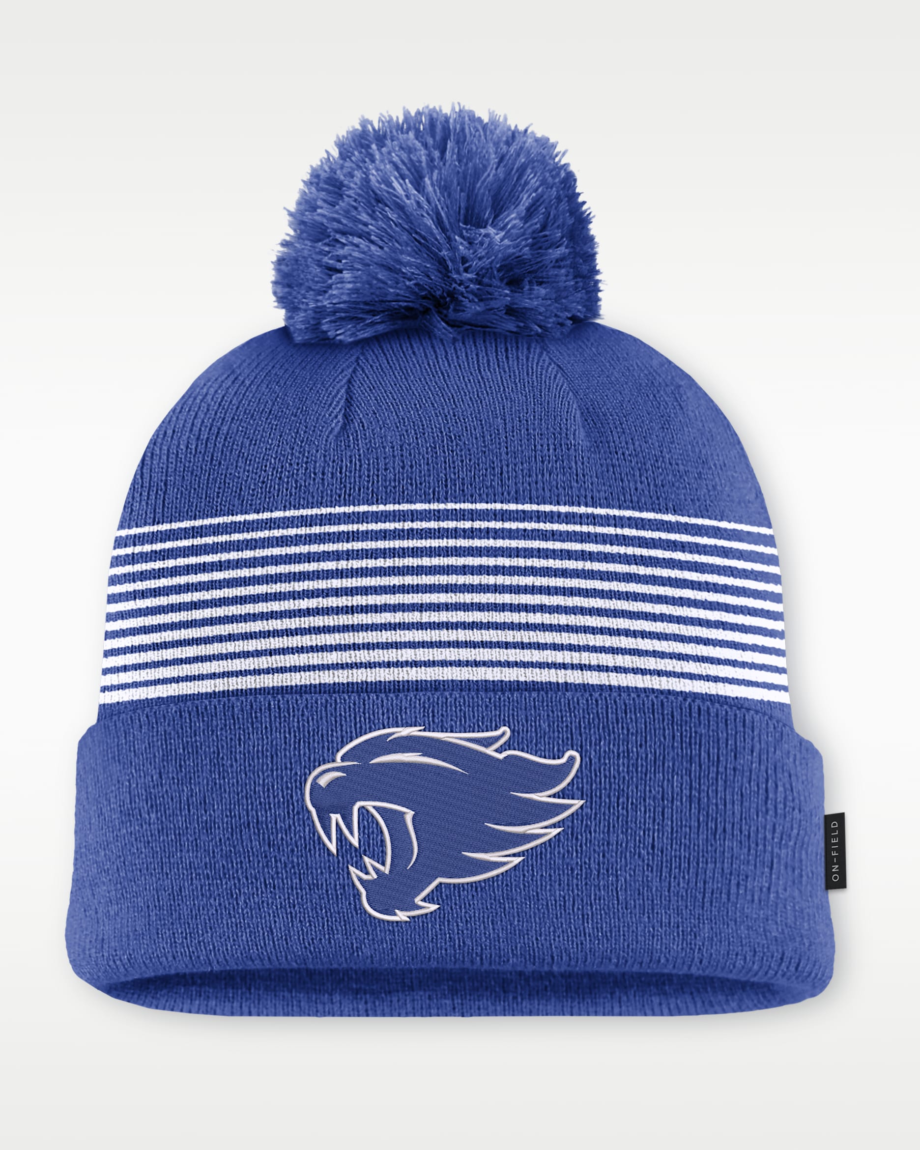 Kentucky Sideline Peak Men's Nike College Cuffed Pom Beanie - Game Royal/White