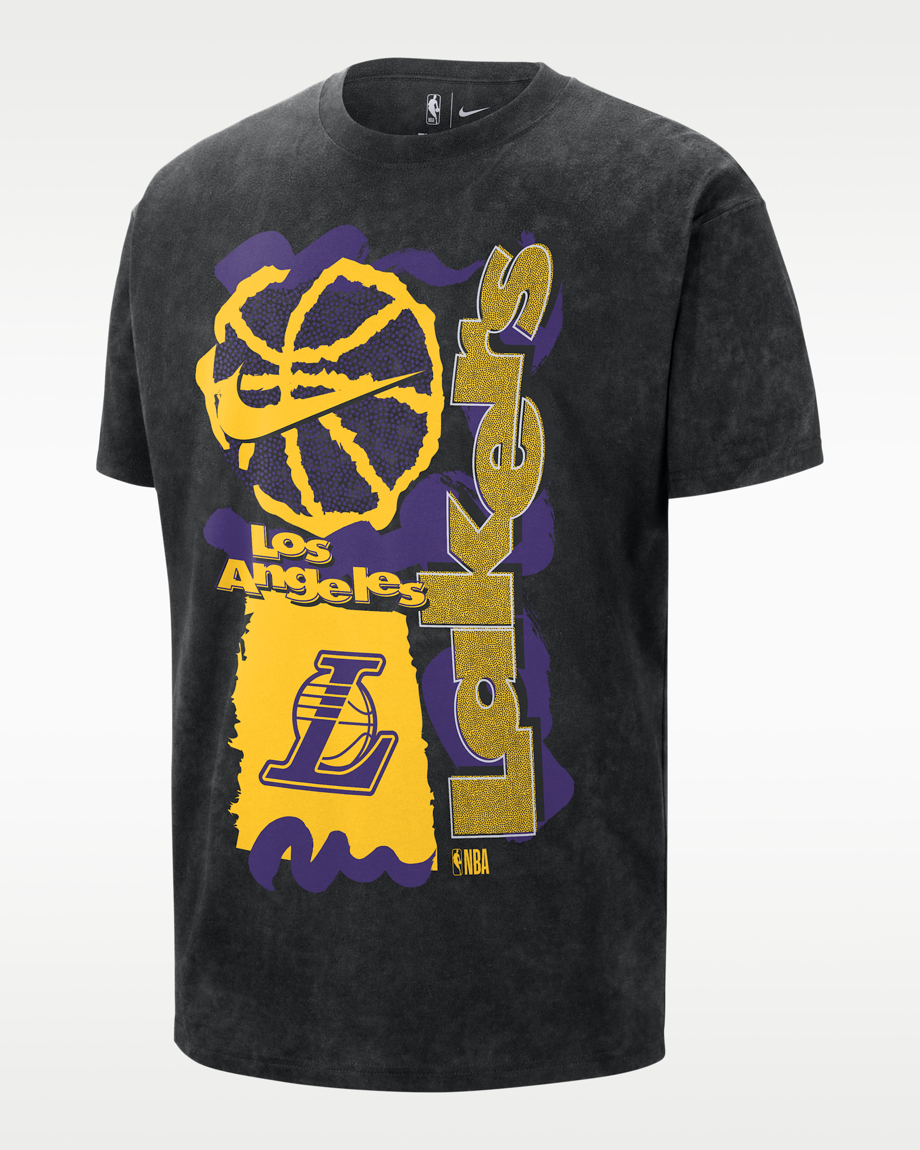Playera Nike de la NBA Max90 para hombre Los Angeles Lakers Courtside - Negro/Negro