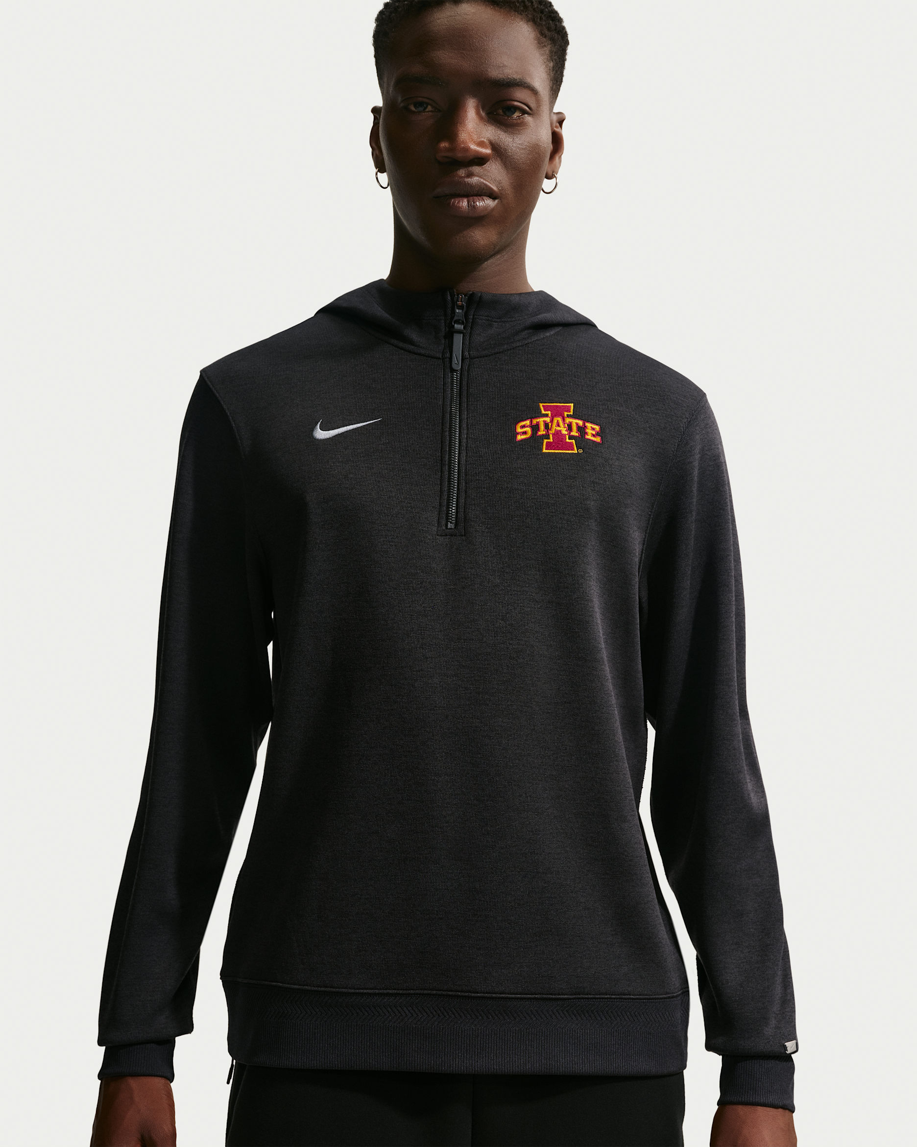 Iowa State Cyclones Nike NCAA Men's Basketball Coaches' Pullover Hoodie - Black