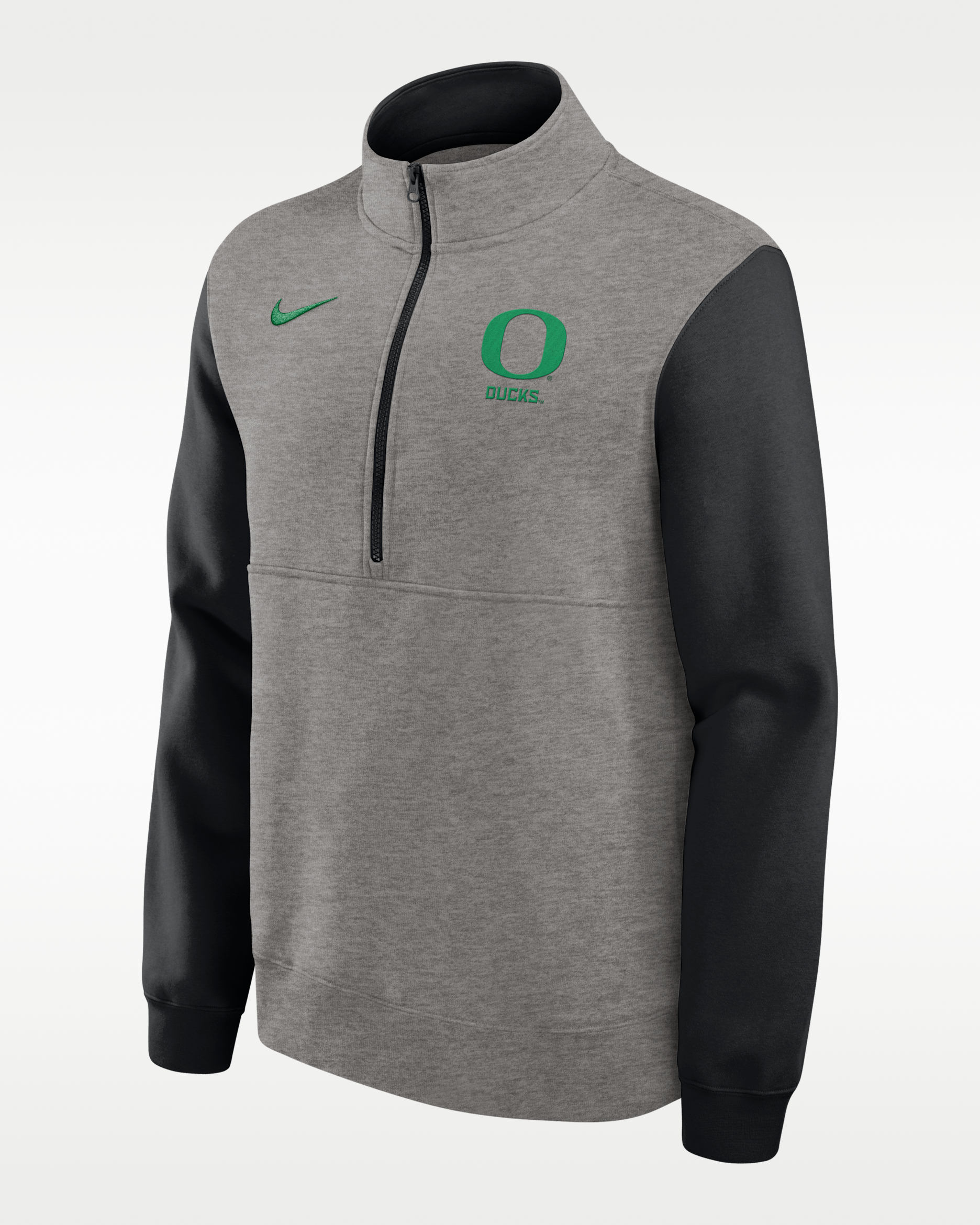 Oregon Club Men's Nike College 1/2-Zip Crew - Grey Heather