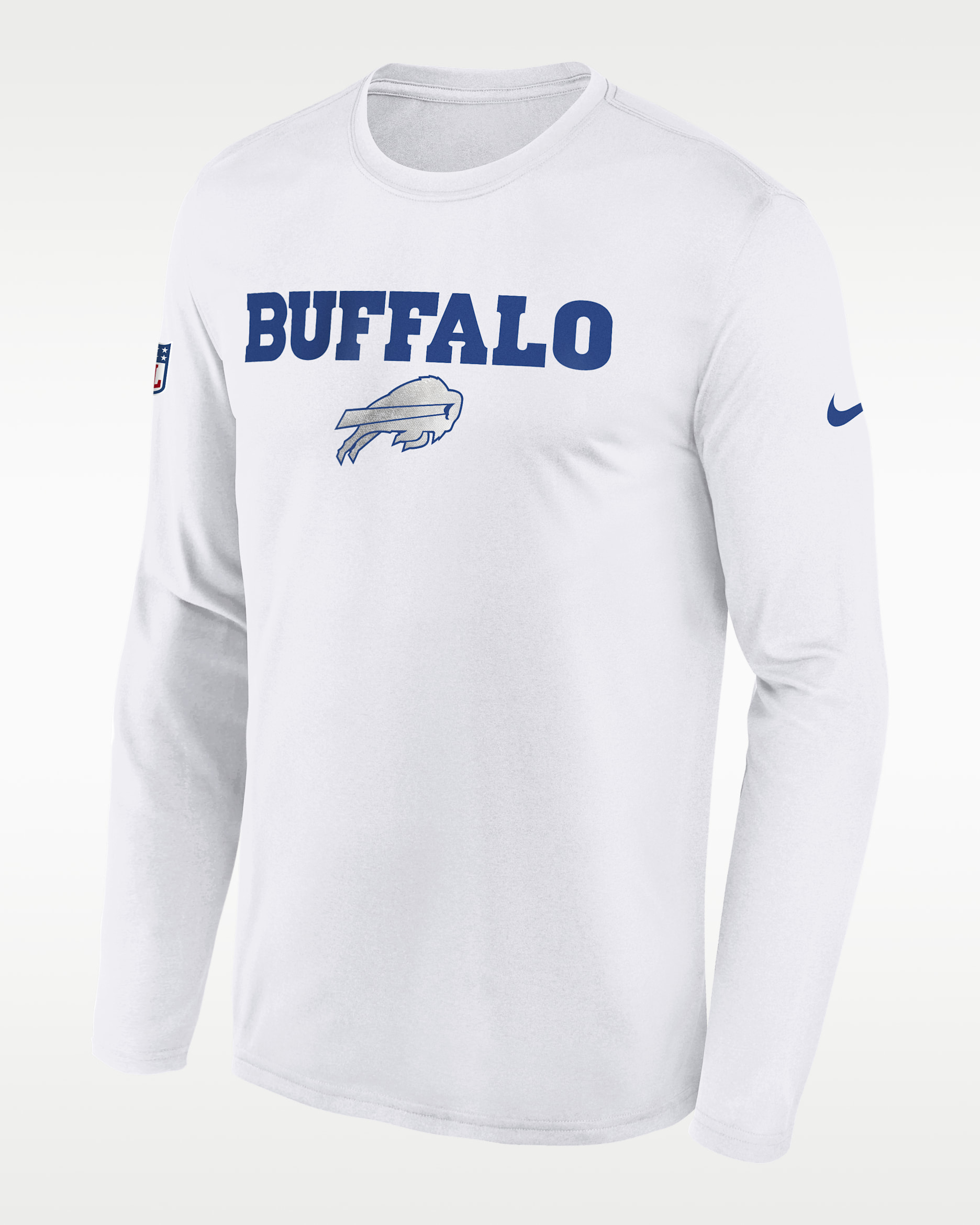 Buffalo Bills Rivalry Sideline Legend Big Kids' Nike Dri-FIT NFL Long-Sleeve T-Shirt - White