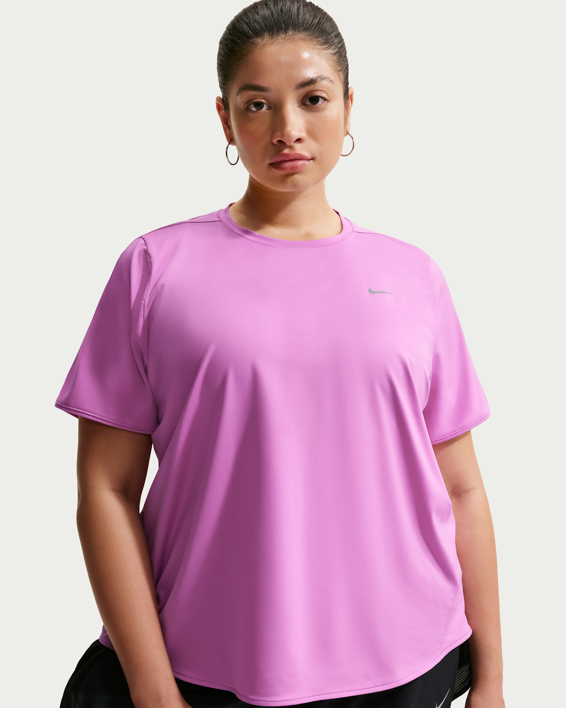 Nike Swift Women's Dri-FIT Short-Sleeve Running Top (Plus Size) - Light Magenta