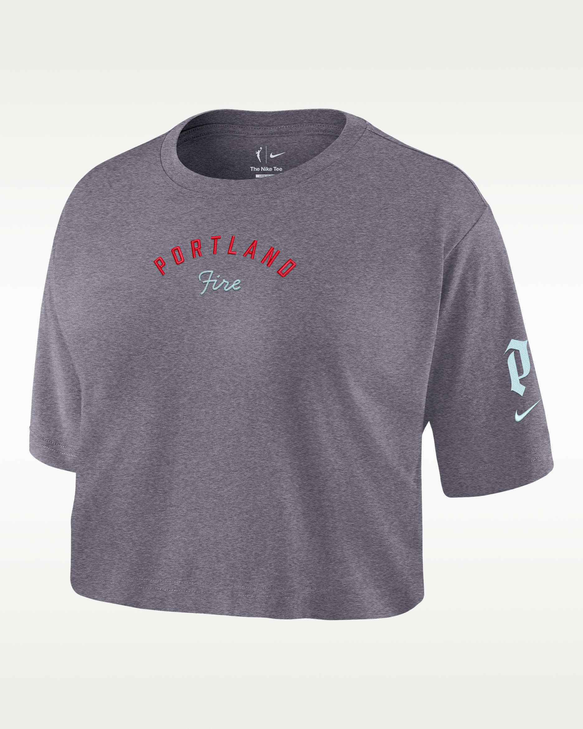 Portland Fire Women's WNBA Cropped T-Shirt - Charcoal Heather