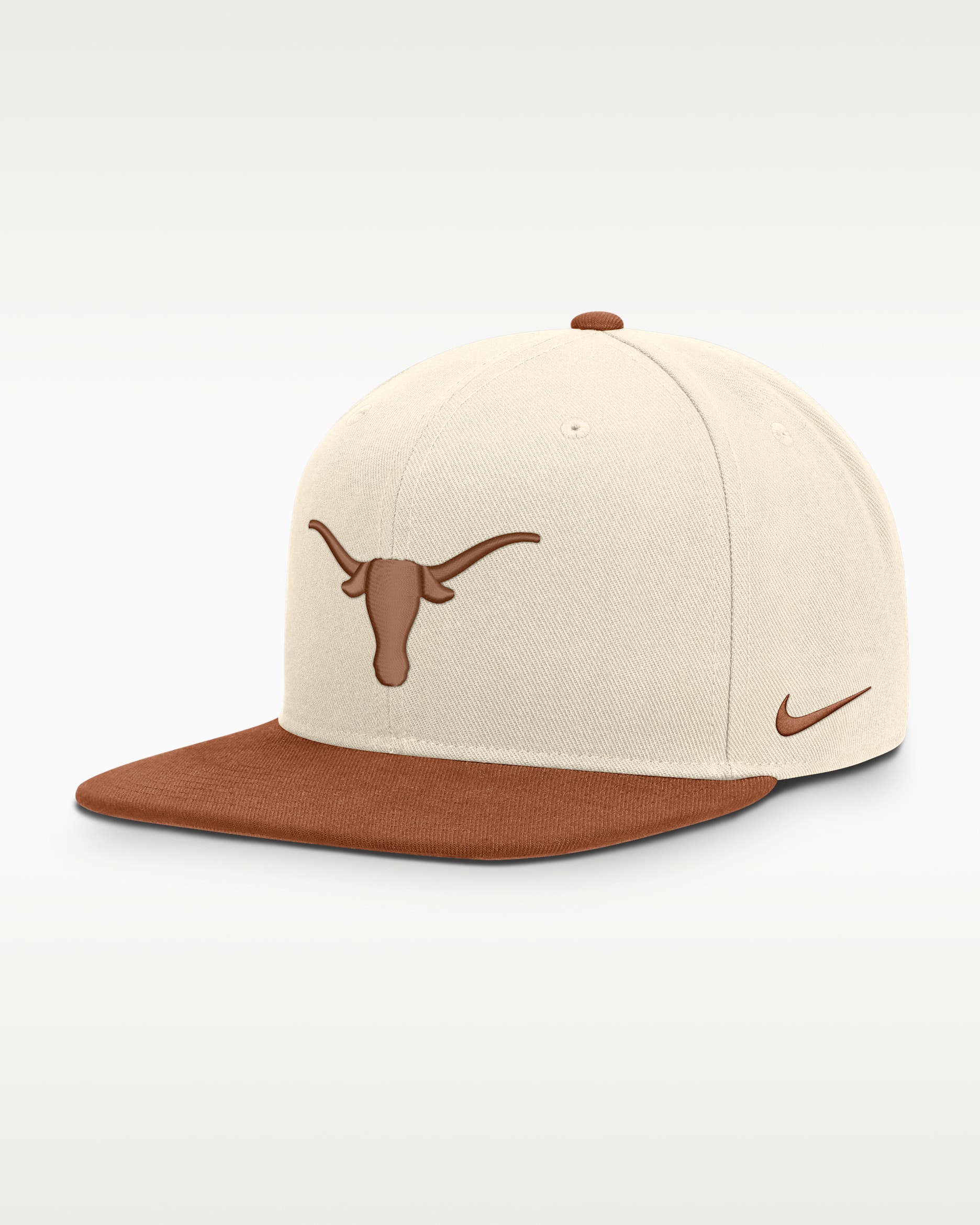 Gorra universitaria Nike Dri-FIT ajustable para hombre Texas Campus Prep - Natural/Naranja desierto