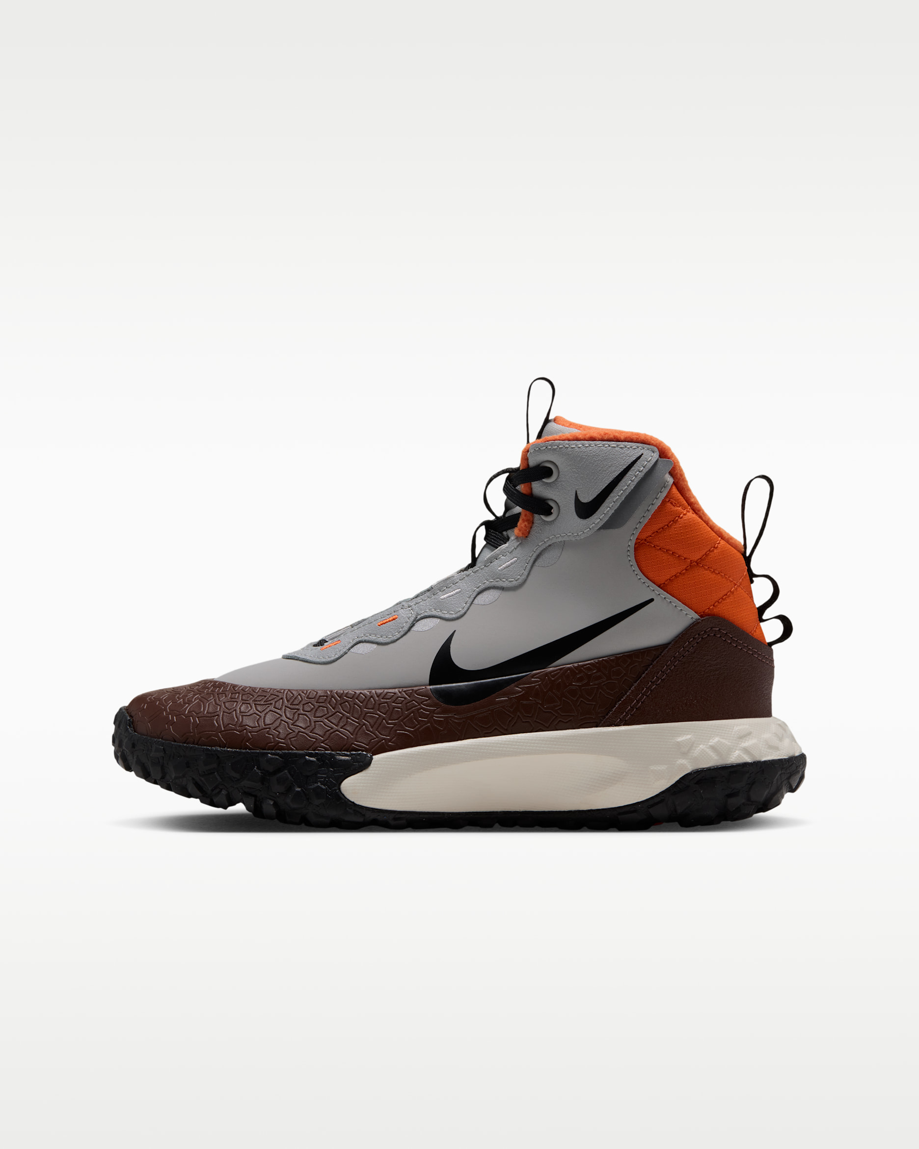Nike Terrascout Big Kids' Boots with Reflective Accents - Grey Fog/Safety Orange/Light Chocolate/Black