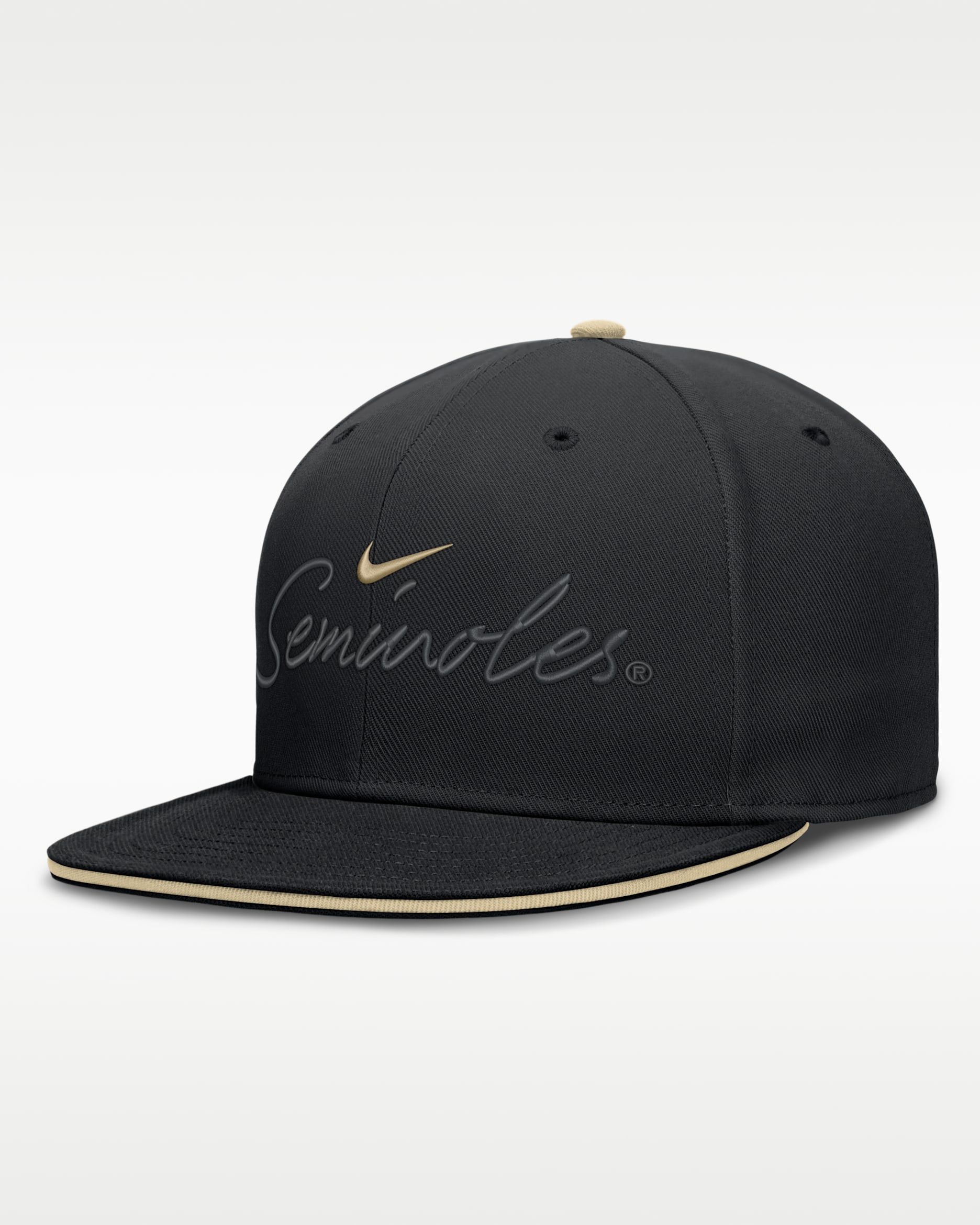 Gorra universitaria Nike Dri-FIT ajustada para hombre Florida State Pro - Negro