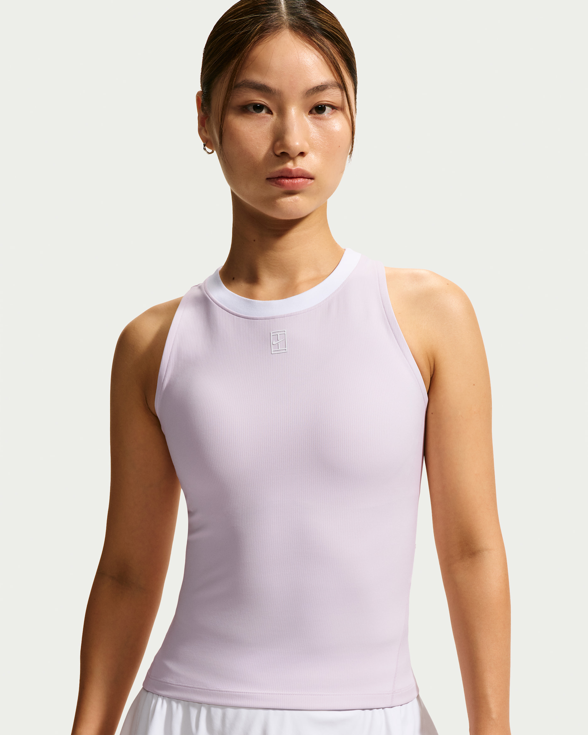 NikeCourt Advantage Women's Dri-FIT Tennis Tank Top - Bleached Lilac/White