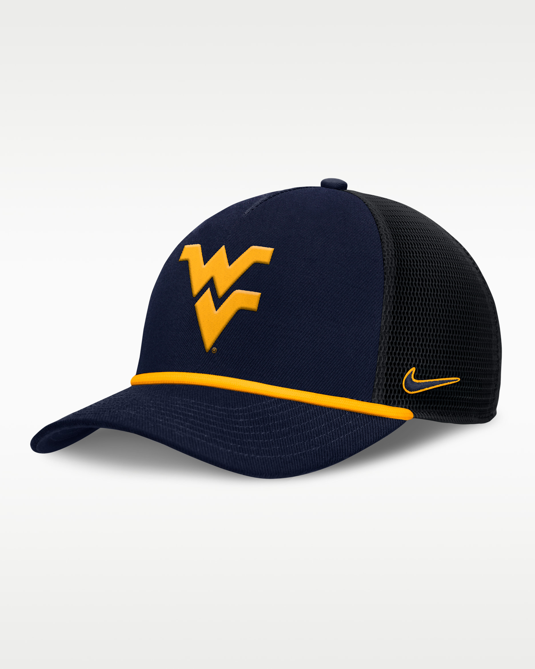 Gorra de rejilla universitaria Nike ajustable para hombre West Virginia Primetime Rise - Azul marino