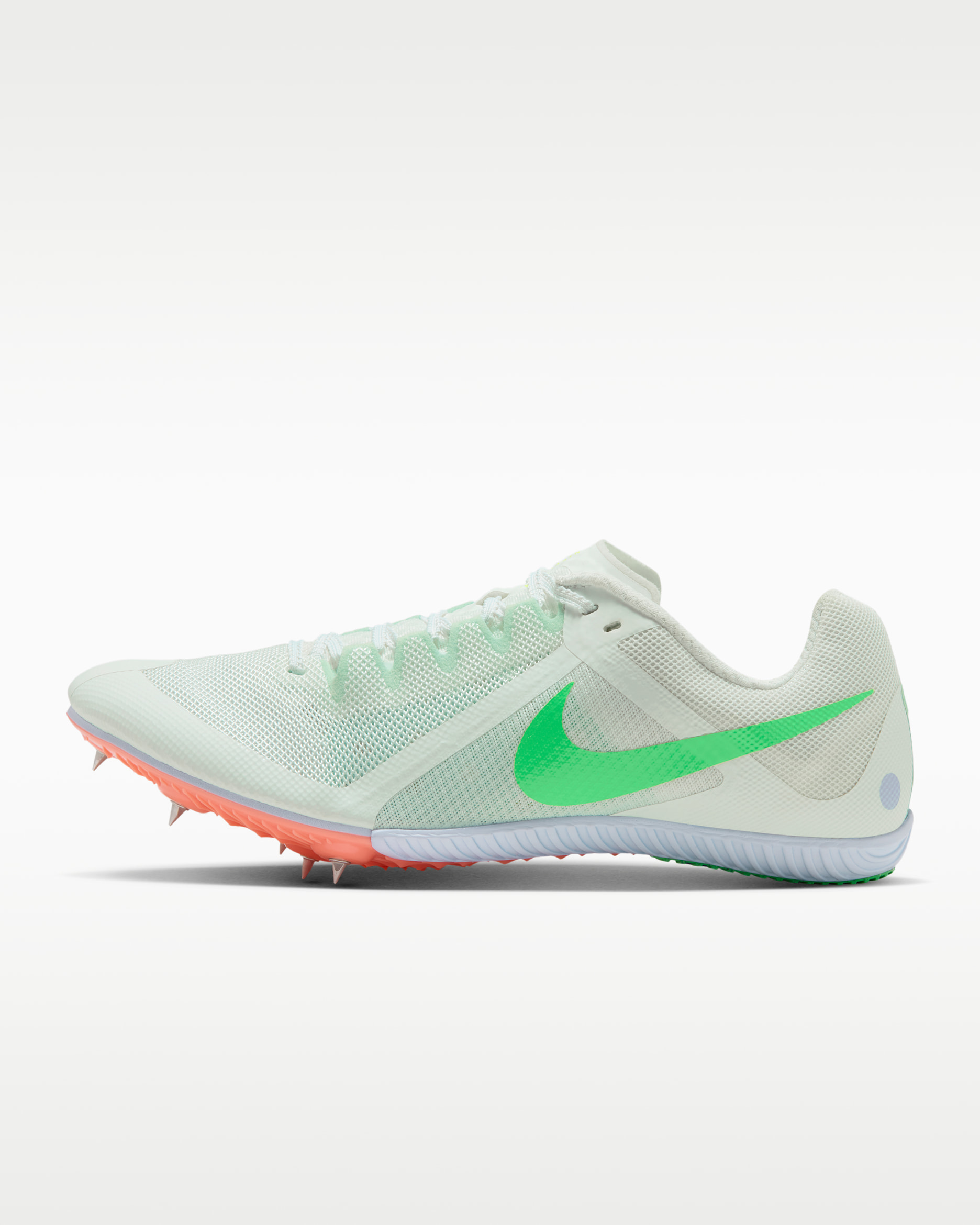 Nike Zoom Rival Multi Zapatillas con clavos para múltiples eventos de atletismo - Summit White/Crimson Tint/Palest Purple/Electro Green