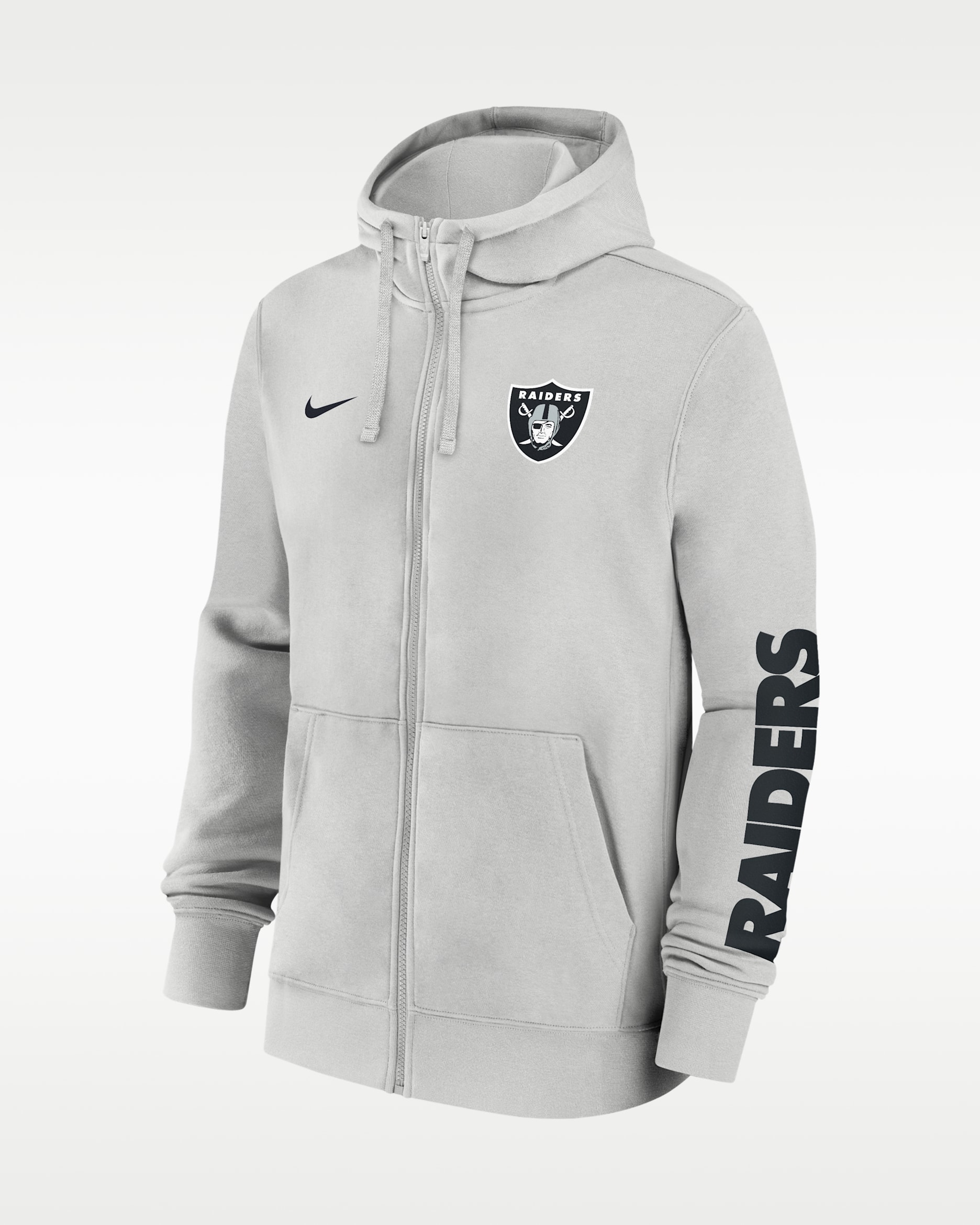 Las Vegas Raiders Club Men's Nike NFL Full-Zip Hoodie - Grey